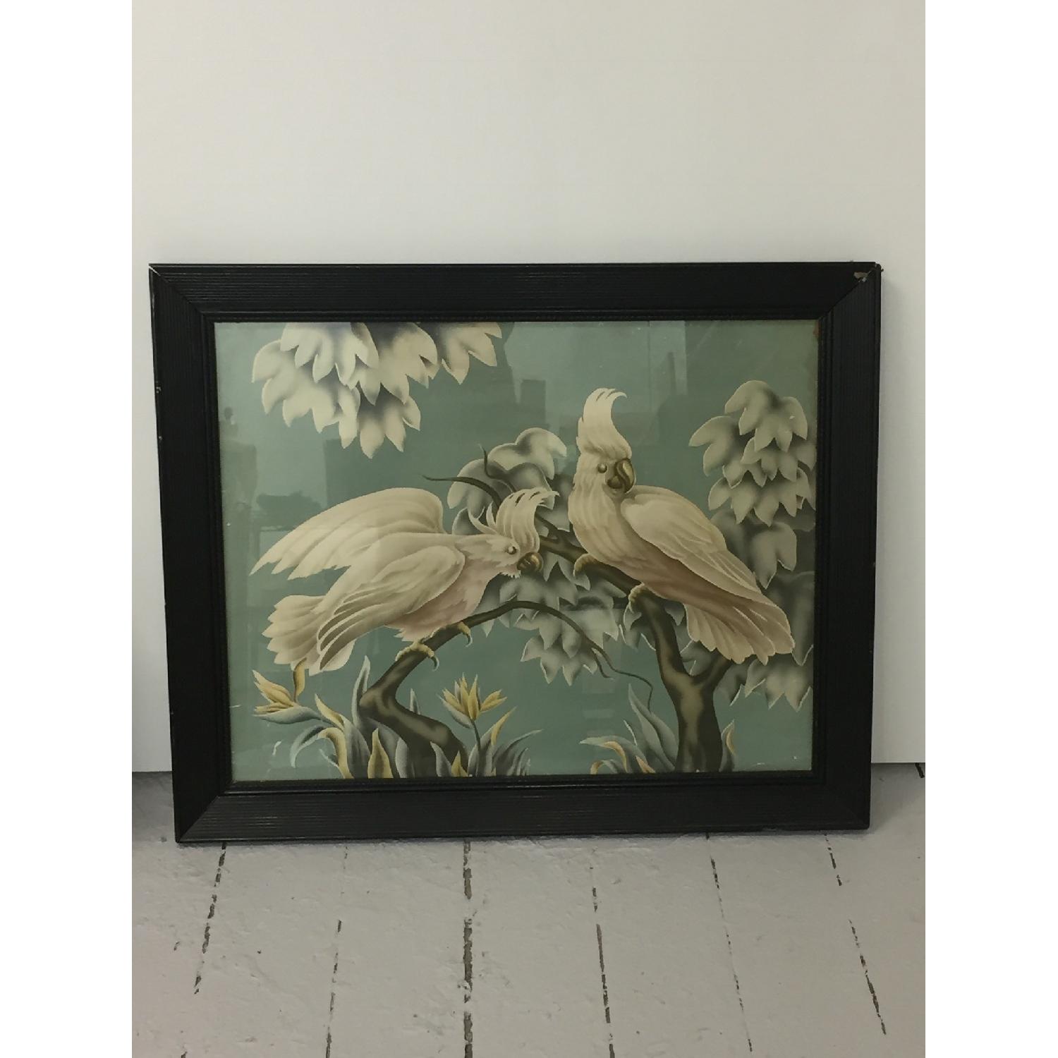 Large Framed Vintage Wallpaper AptDeco