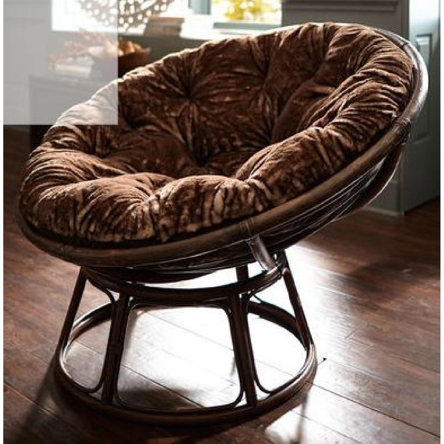 Pier 1 Papasan Chair & Matching stool AptDeco