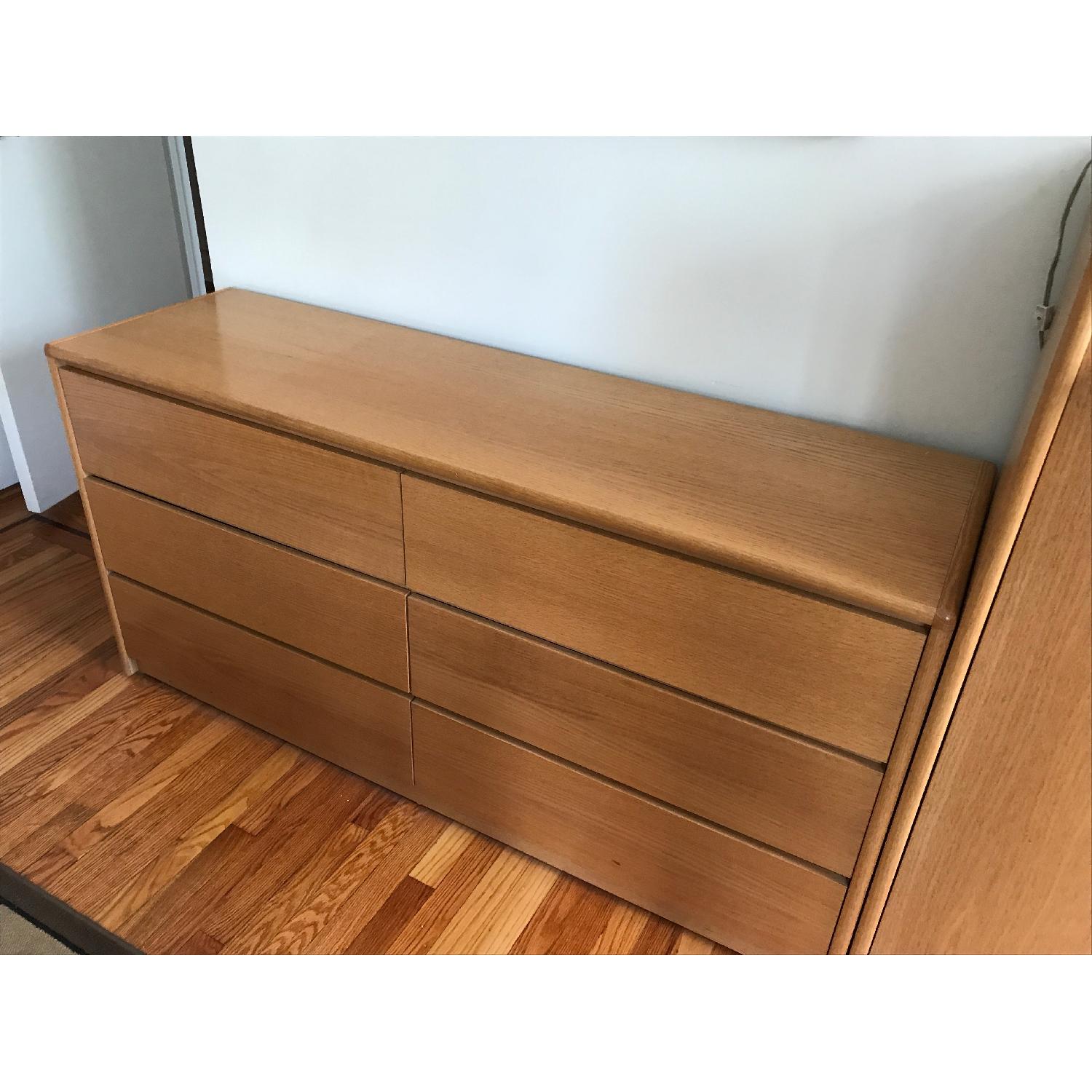 Workbench Contemporary Furniture 6Drawer Oak Dresser AptDeco