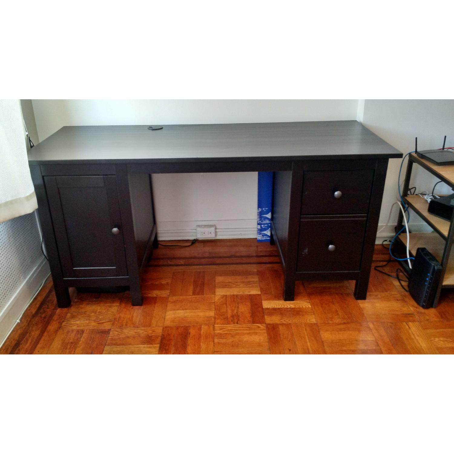 Ikea Hemnes BlackBrown Desk AptDeco