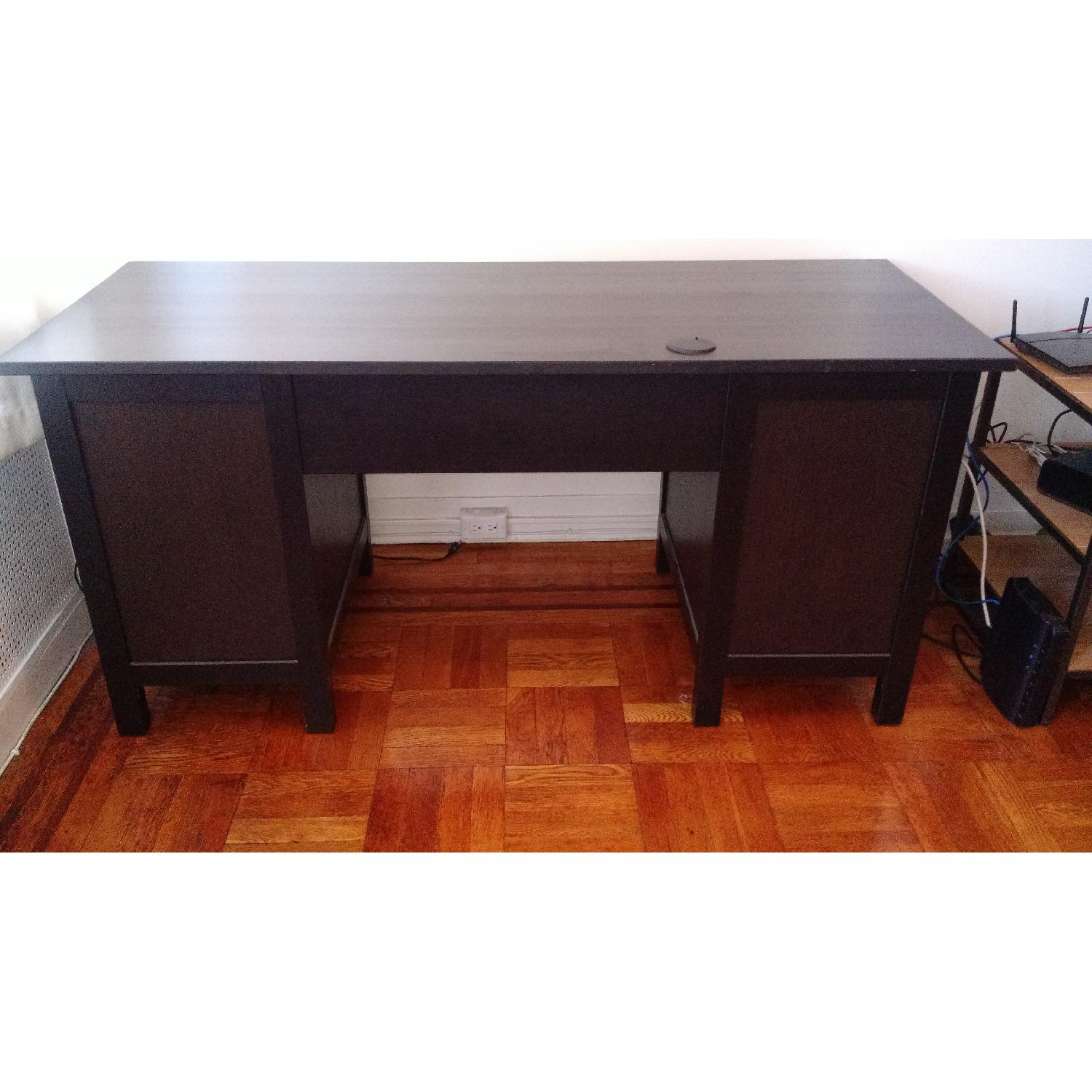 Ikea Hemnes BlackBrown Desk AptDeco