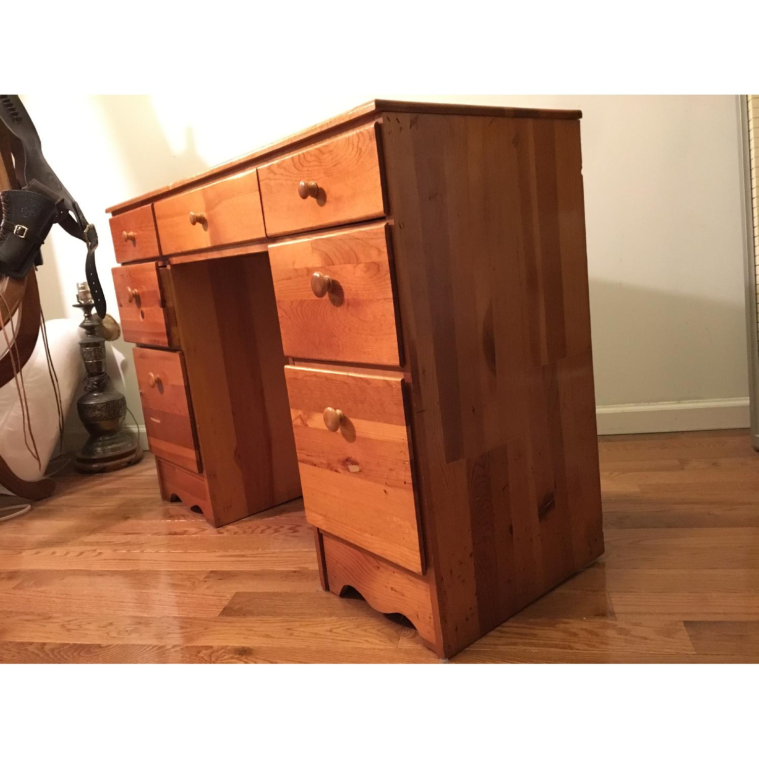 Medium-Blond Solid Wood Desk - image-2