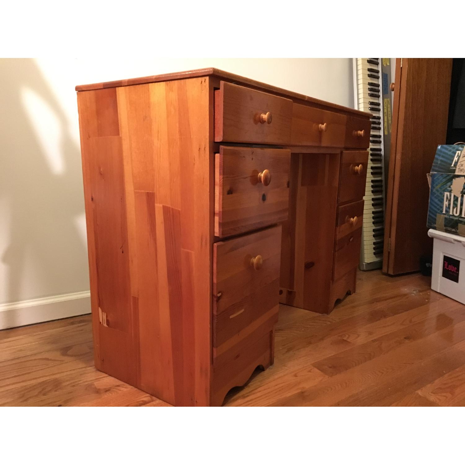 Medium-Blond Solid Wood Desk - image-3