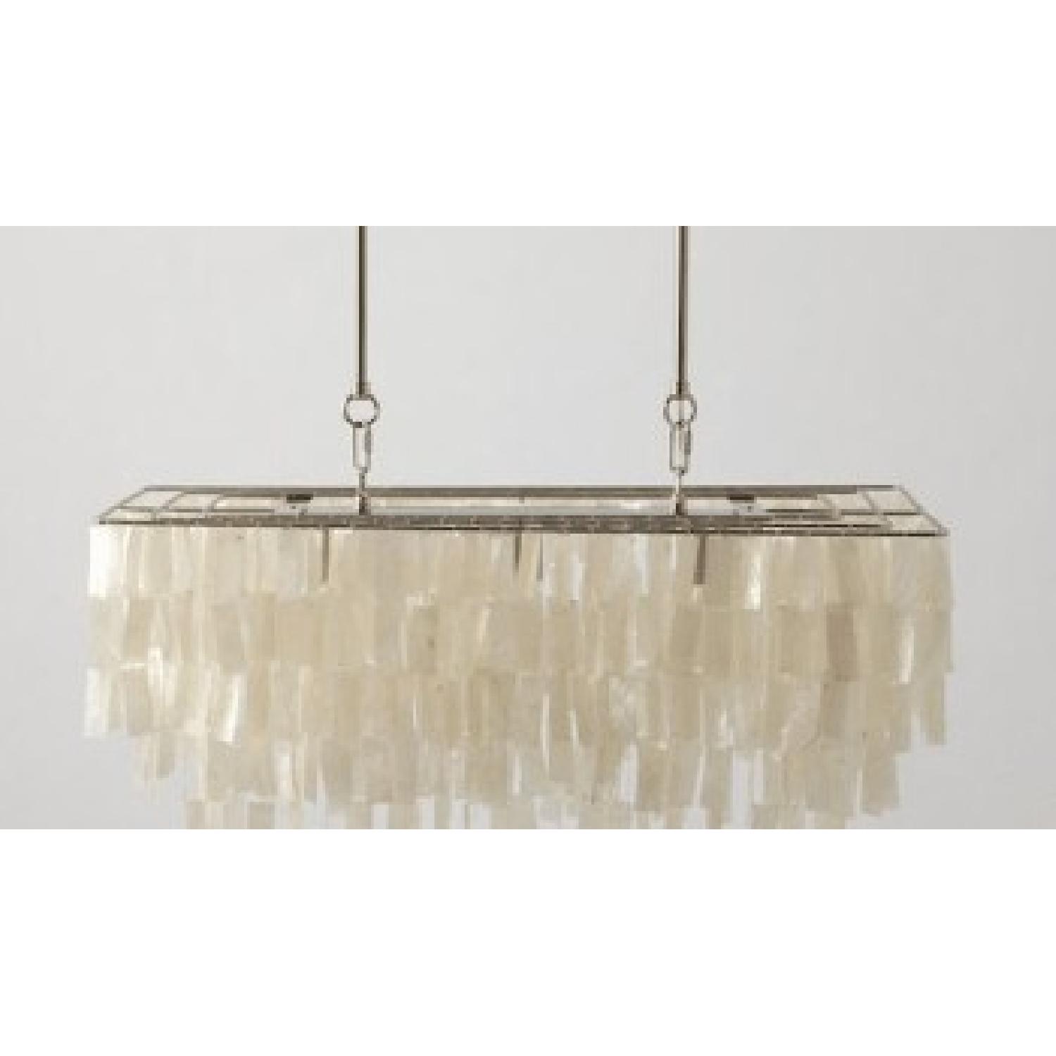 West Elm Large Rectangle Hanging Capiz Chandelier - image-3