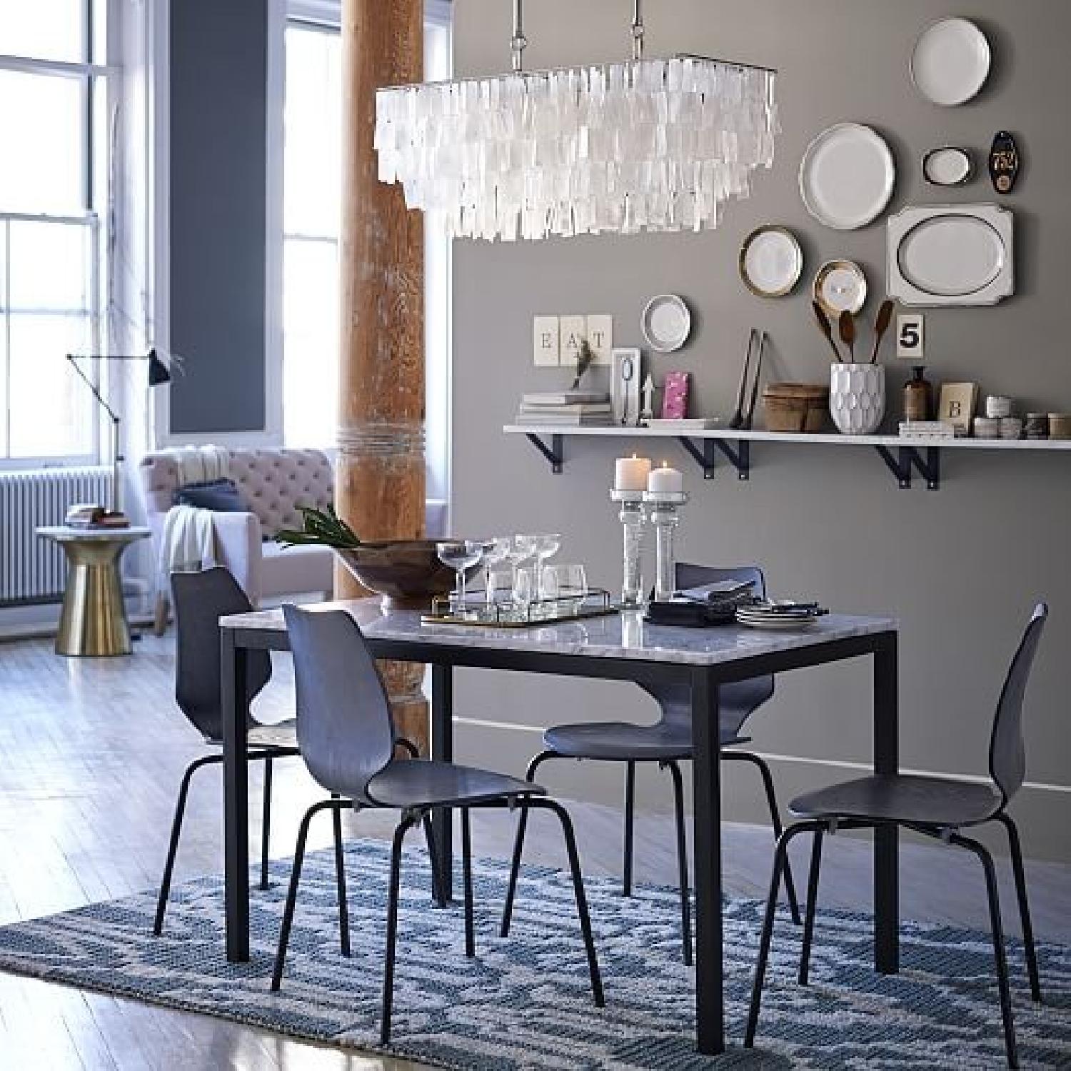 West Elm Large Rectangle Hanging Capiz Chandelier - image-5