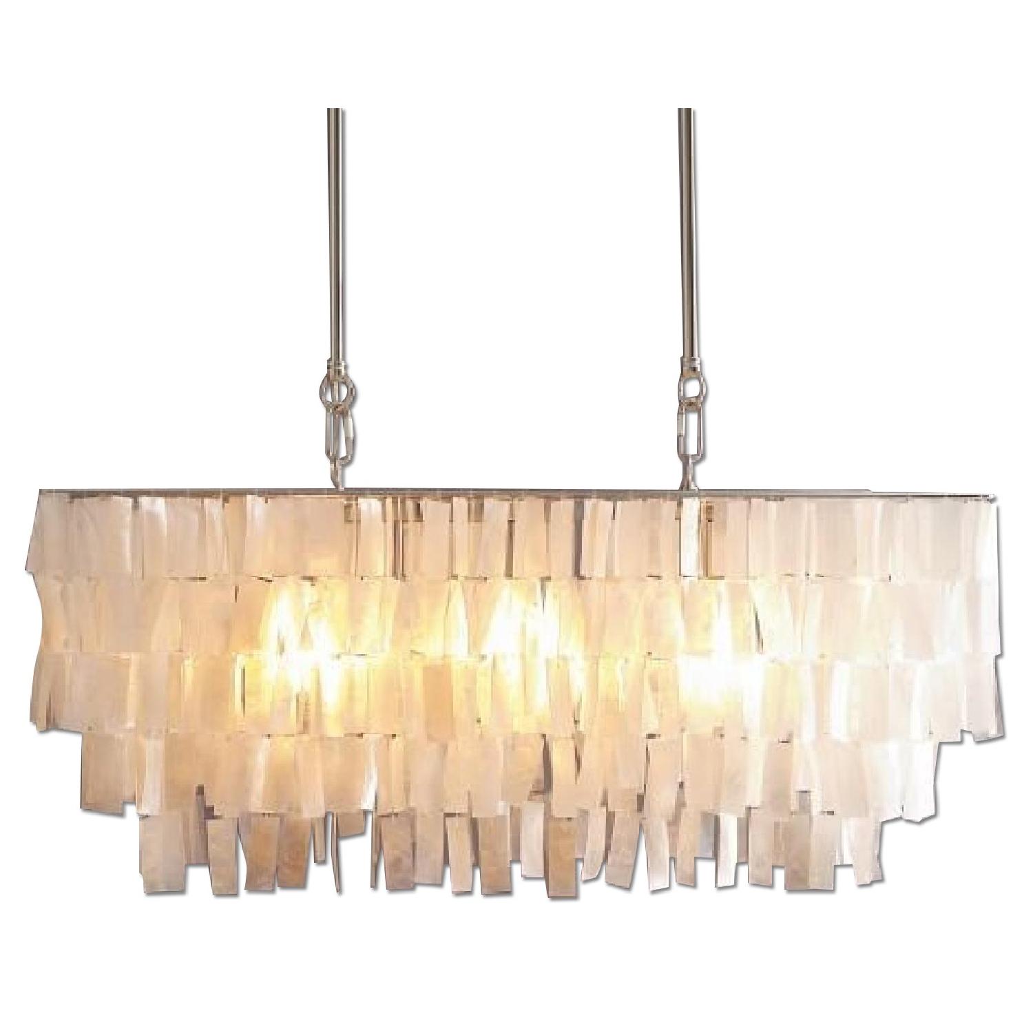 West Elm Large Rectangle Hanging Capiz Chandelier, image size:1500x1500
