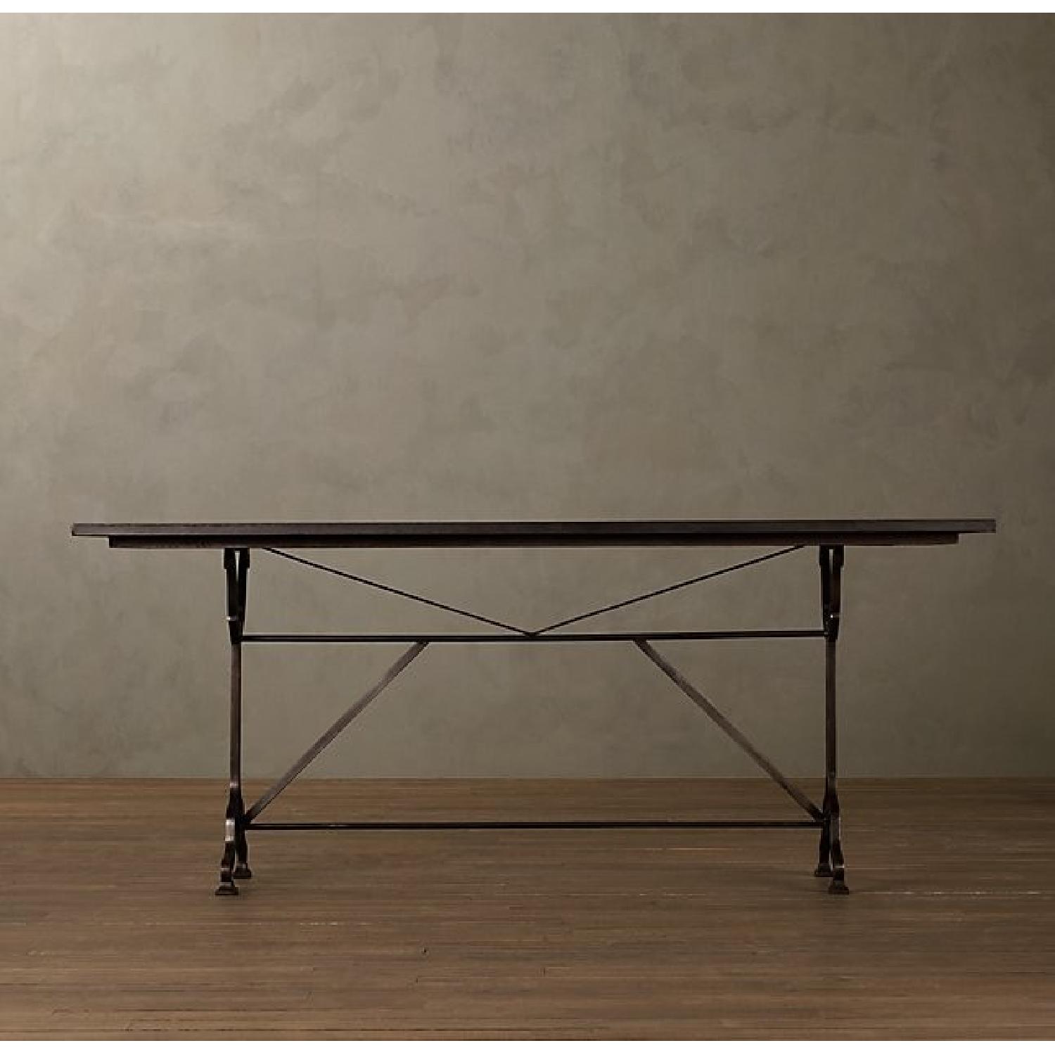 Restoration Hardware Factory Zinc & Cast Iron Rectangular Dining Table - image-1