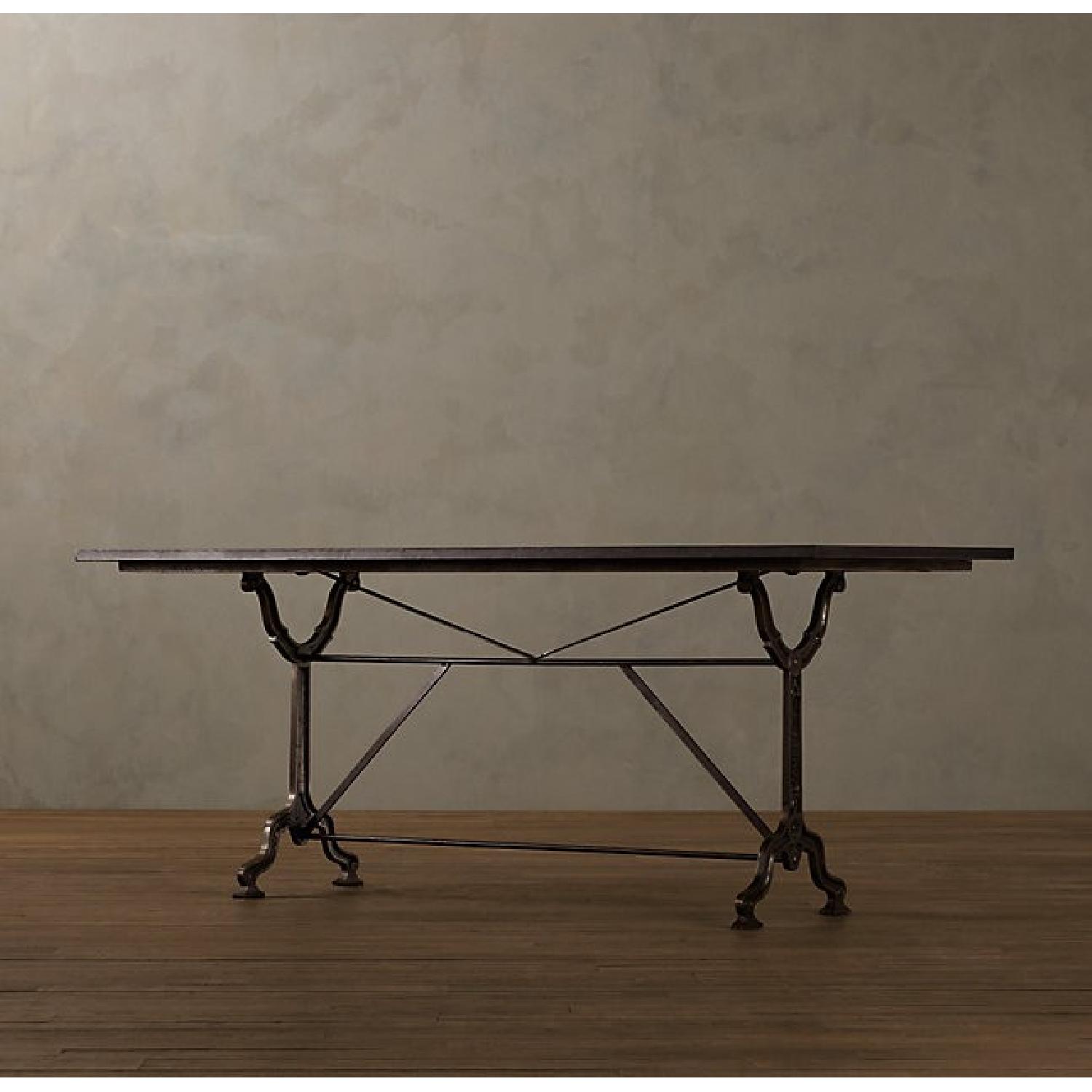 Restoration Hardware Factory Zinc & Cast Iron Rectangular Dining Table - image-2