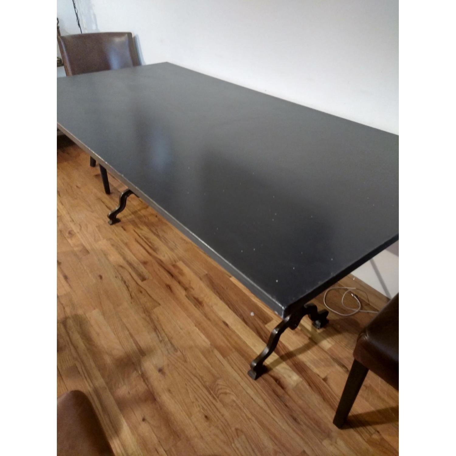 Restoration Hardware Factory Zinc & Cast Iron Rectangular Dining Table - image-4