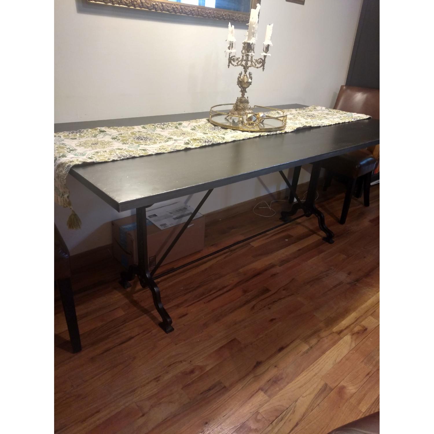 Restoration Hardware Factory Zinc & Cast Iron Rectangular Dining Table - image-7