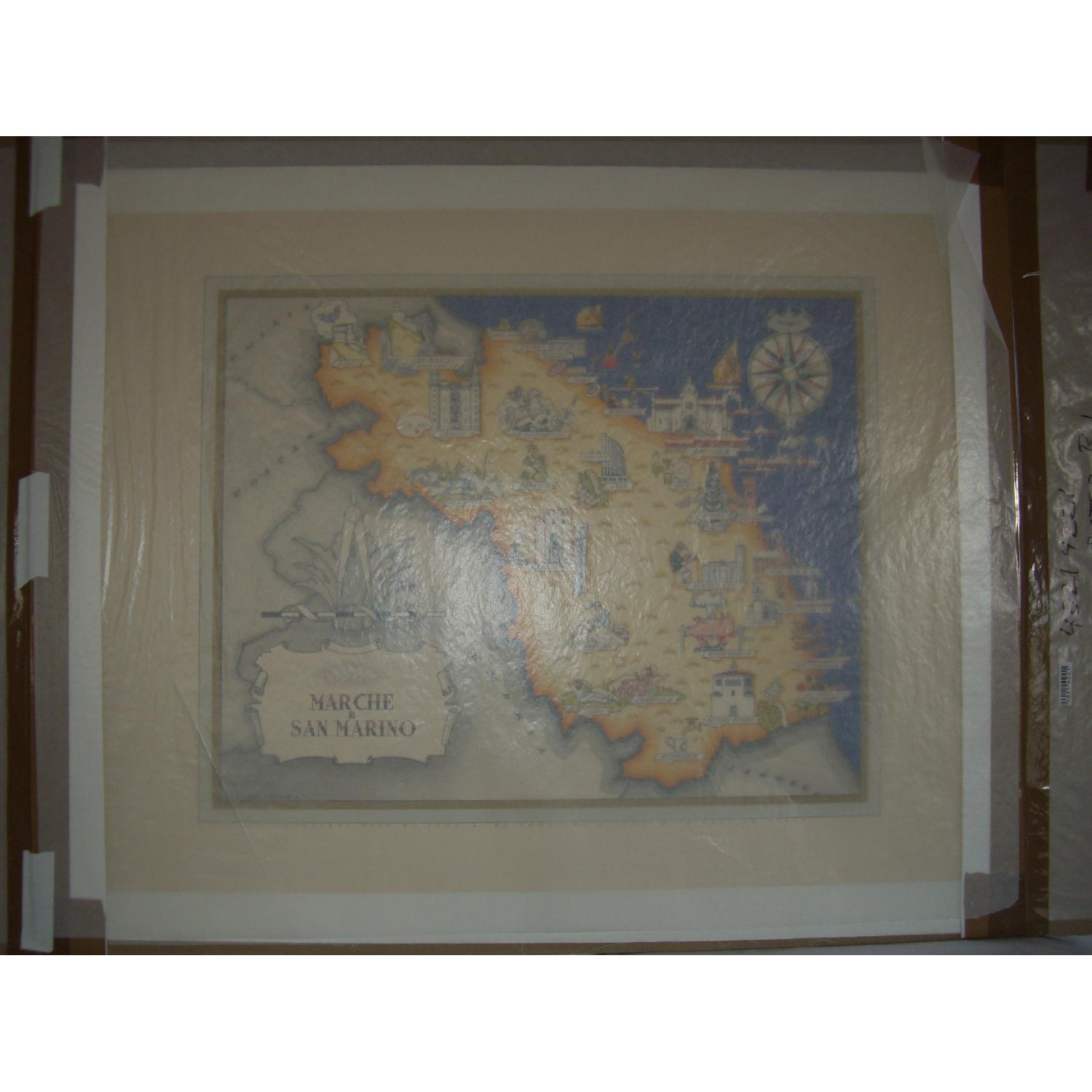 Vintage Original Italian Map of Marche E San Marino - image-1