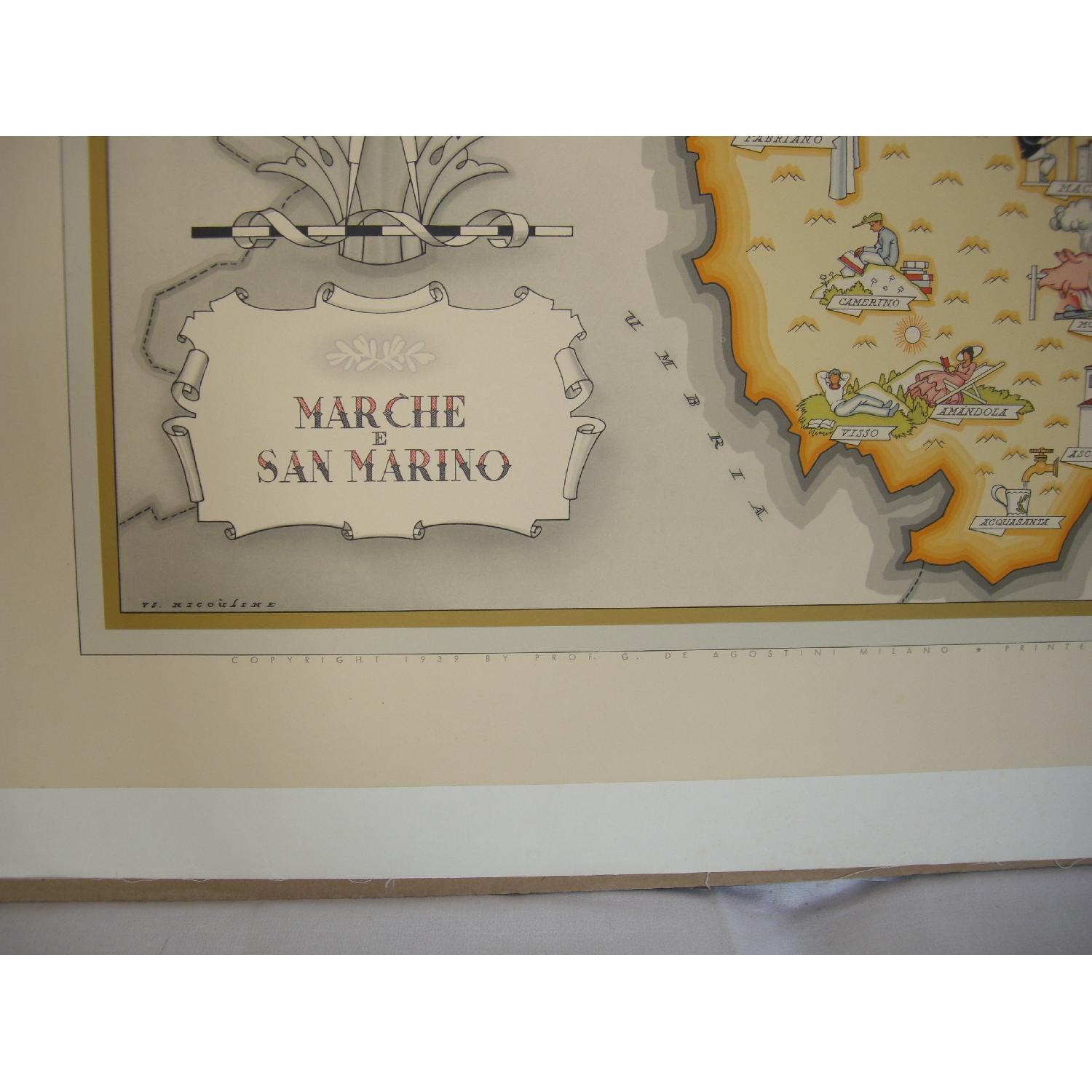 Vintage Original Italian Map of Marche E San Marino - image-5