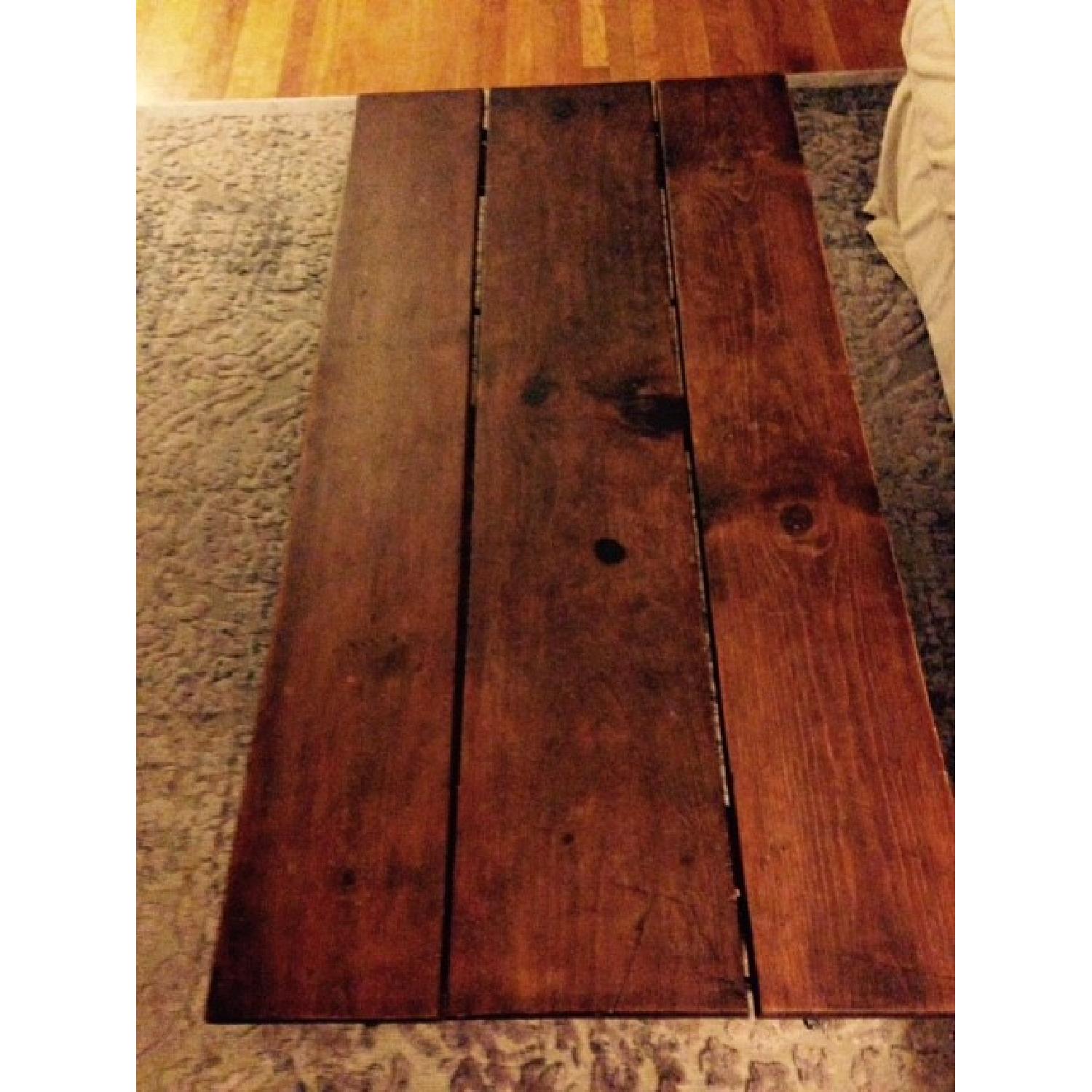 Pottery Barn Solid Wood and Wrought Iron Coffee Table - image-3