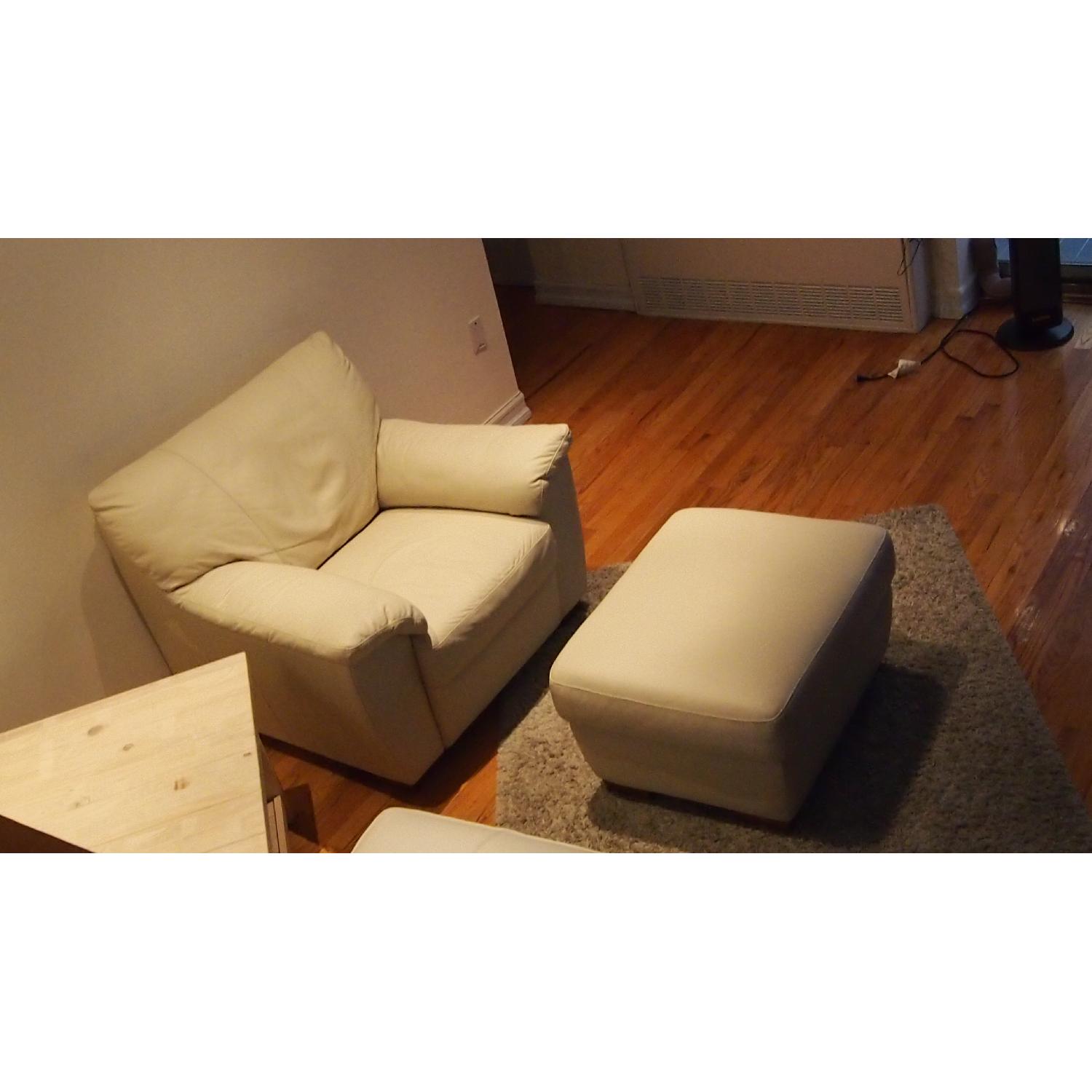 Ikea Vreta Mjuk Leather Armchair + Footstool - image-8