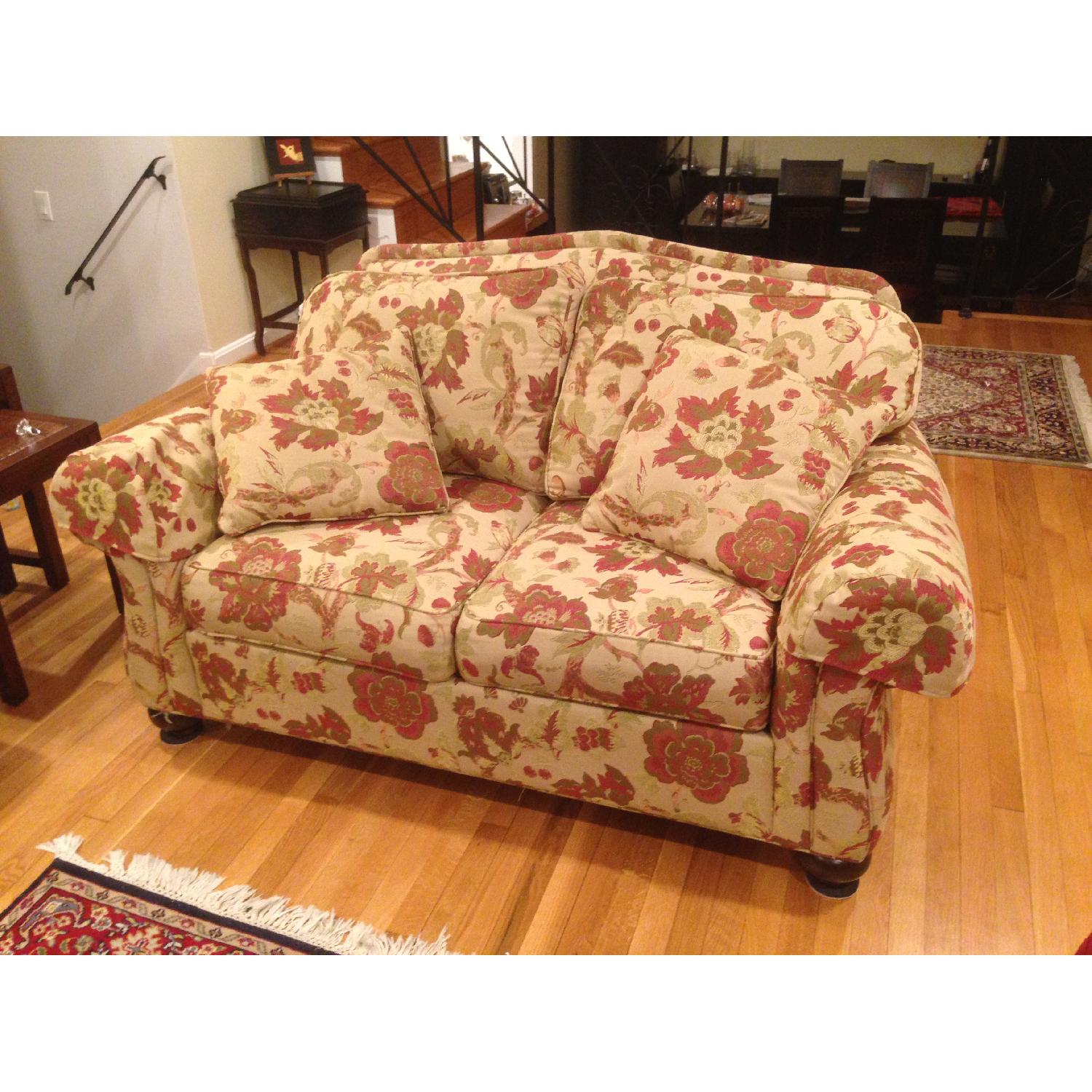 Ethan Allen Whitney Three-Cushion Sofa + Two Cushion Love Seat Couch - image-2