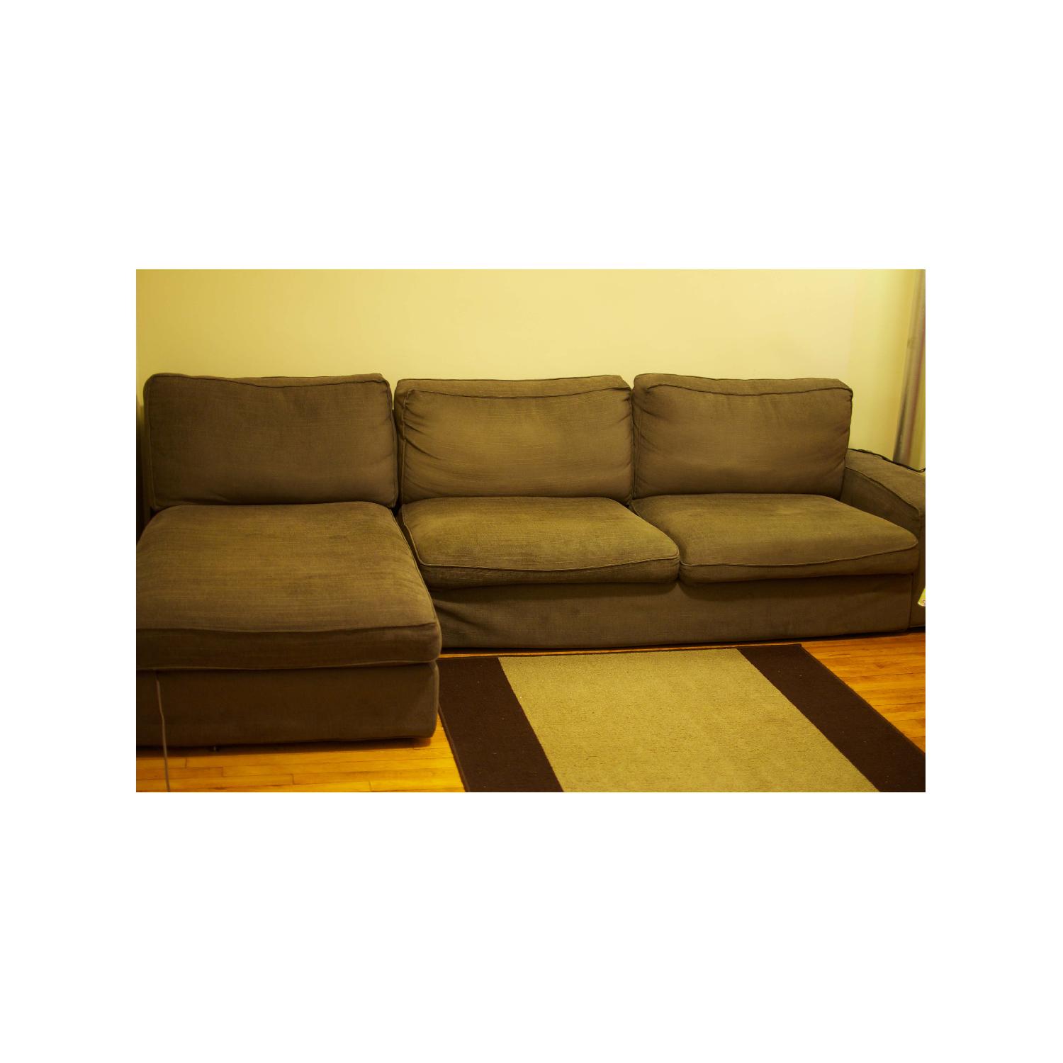 Ikea Kivik Loveseat w/ Chaise Lounge & Footstool AptDeco