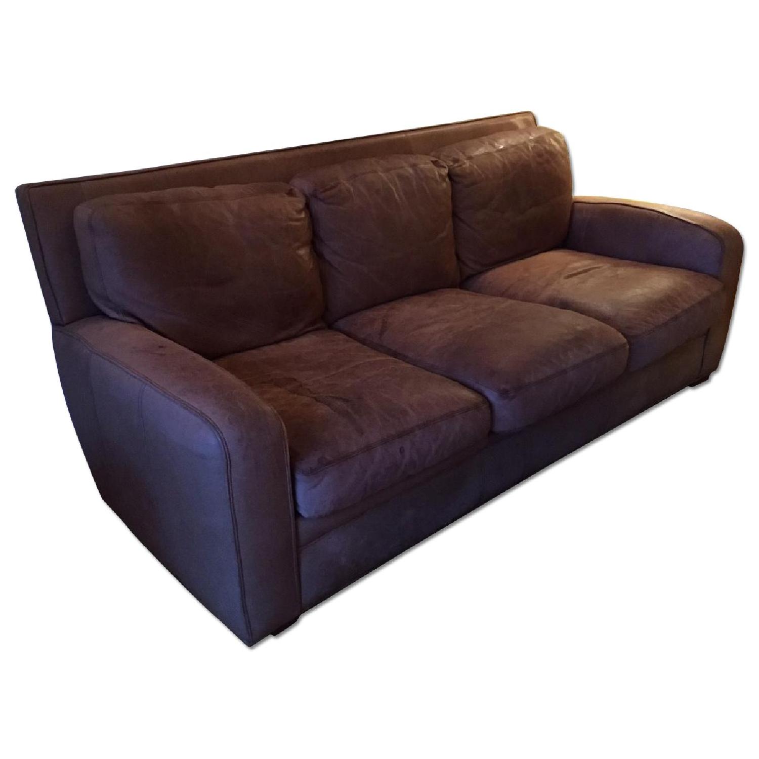 Crate & Barrel Leather Sofa and Recliner AptDeco