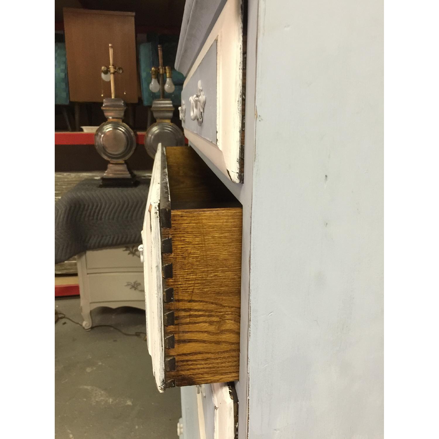 Vintage 6 Drawer Dresser Painted In Shabby Chic Style - image-4