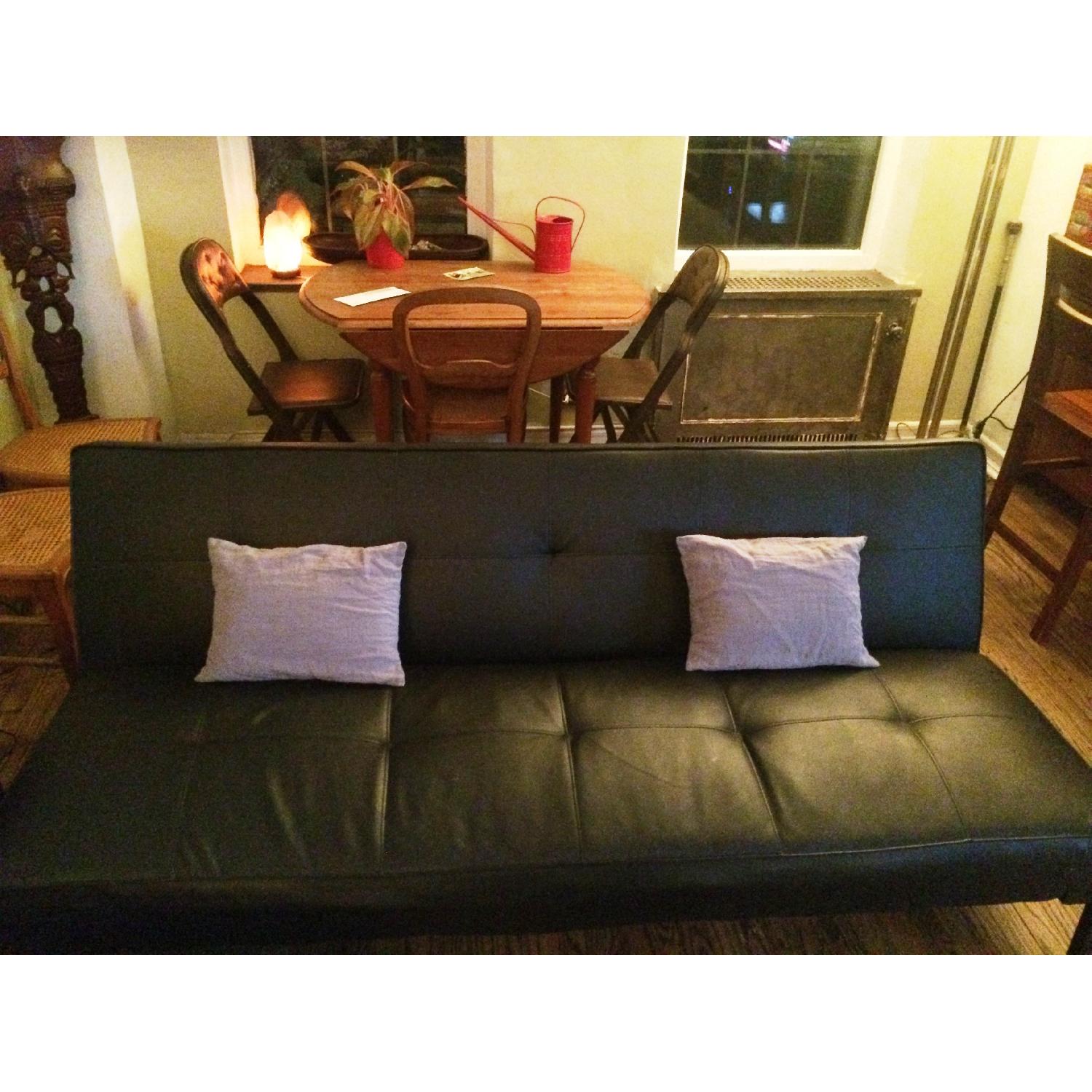 Confo Black Leather Sofa Bed - image-1