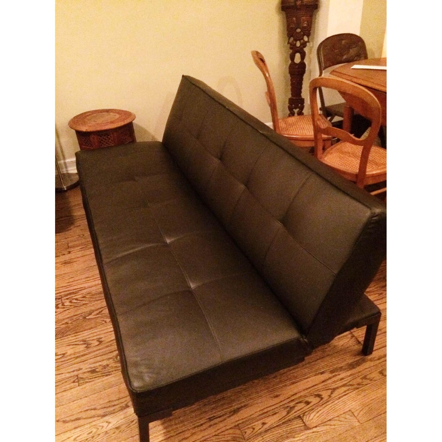 Confo Black Leather Sofa Bed - image-2