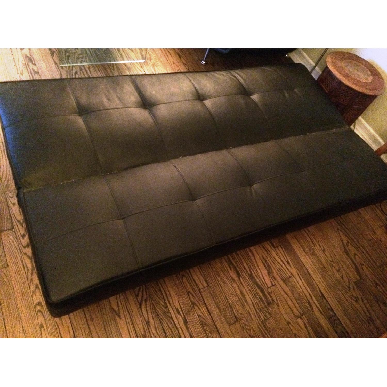 Confo Black Leather Sofa Bed - image-4