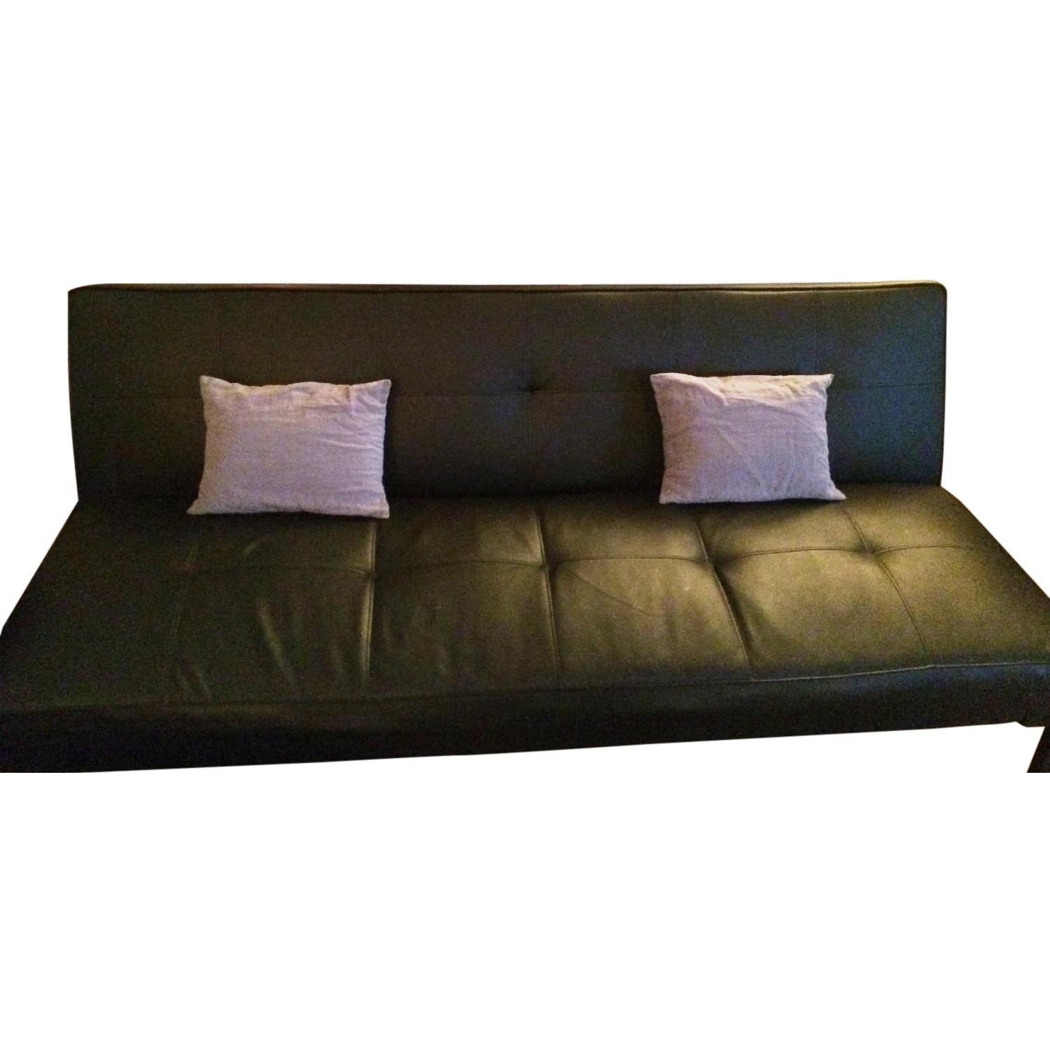 Confo Black Leather Sofa Bed - image-0