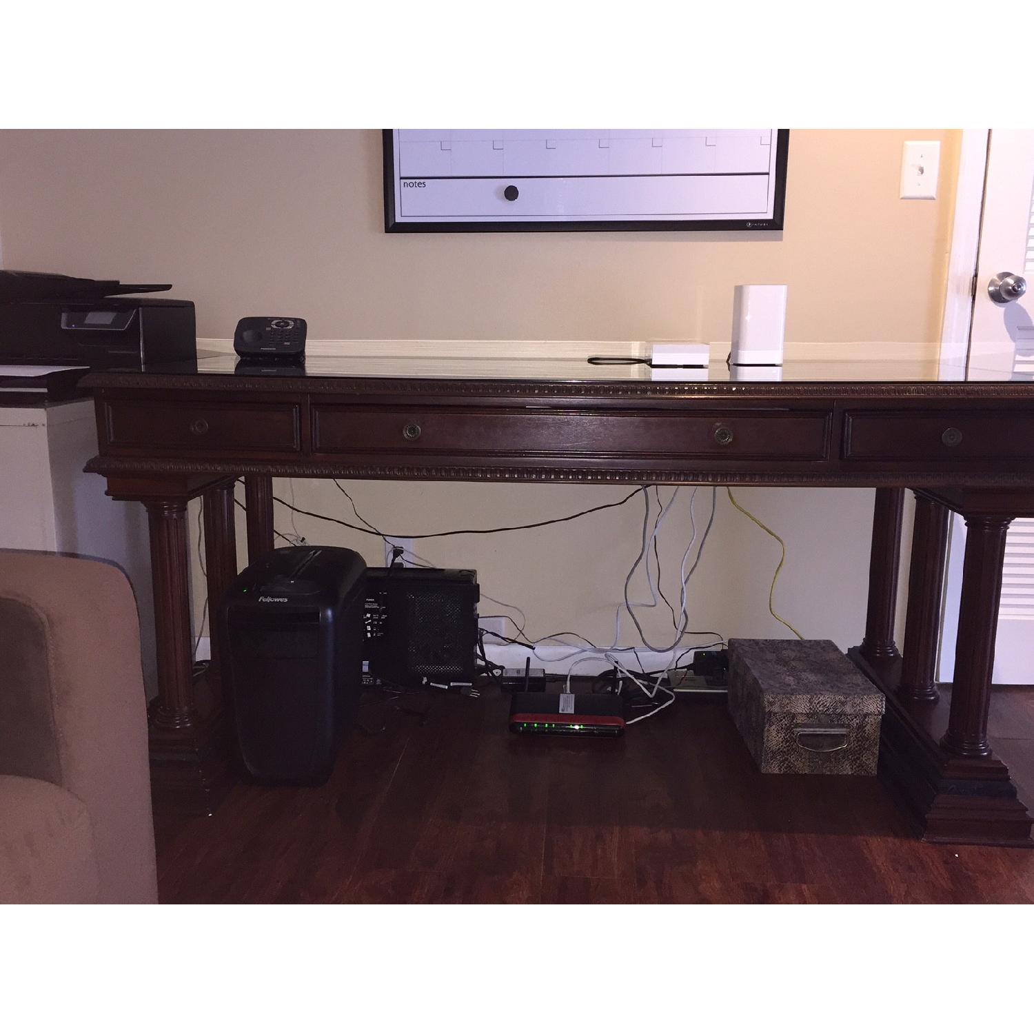 Bombay Company Desk with Glasstop Protector - image-1