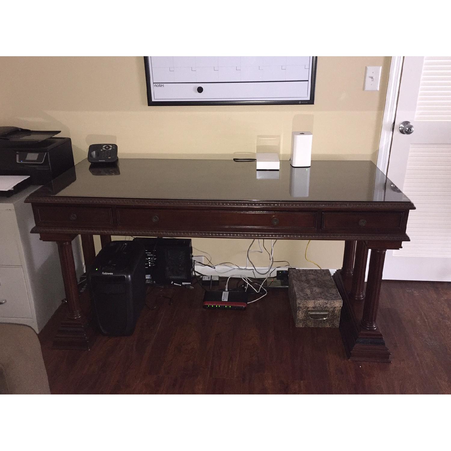 Bombay Company Desk with Glasstop Protector - image-3