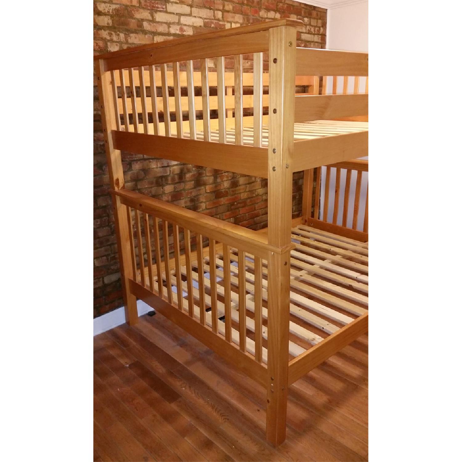 Bedz King Full Size Mission Style Bunk Bed in Honey - image-1