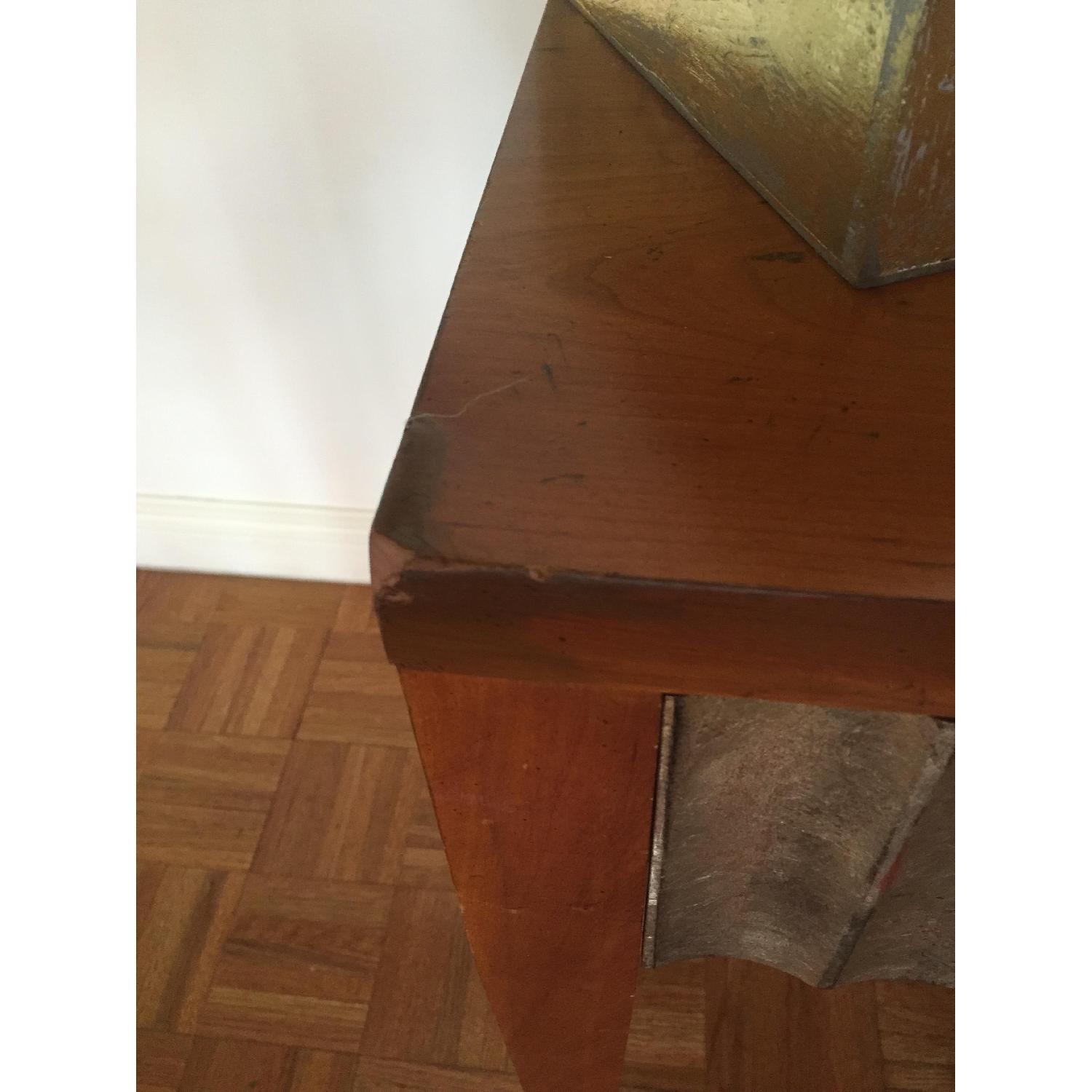 Baker Furniture John Black Cherry & Leaf Fluted Console/Side Table - image-7