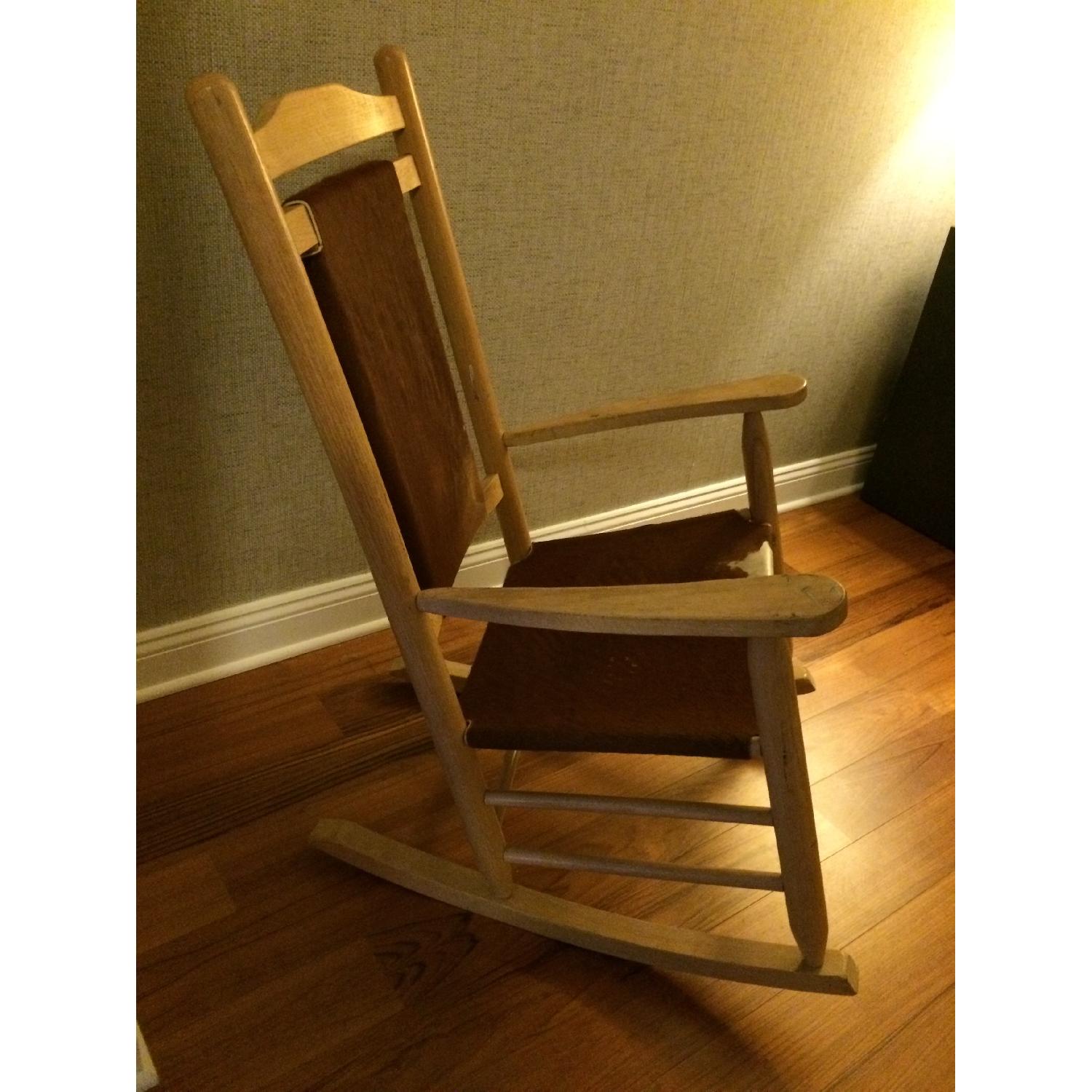 Cow Hyde & Pine Rocking Chair - image-1