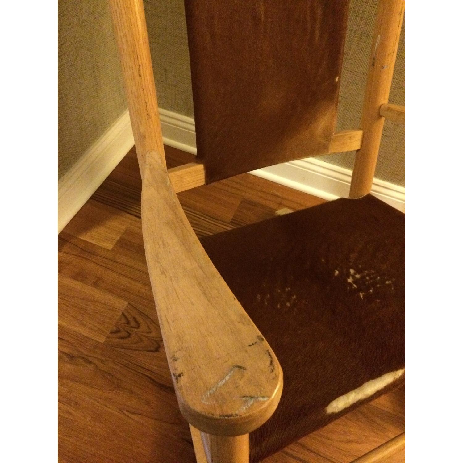 Cow Hyde & Pine Rocking Chair - image-3