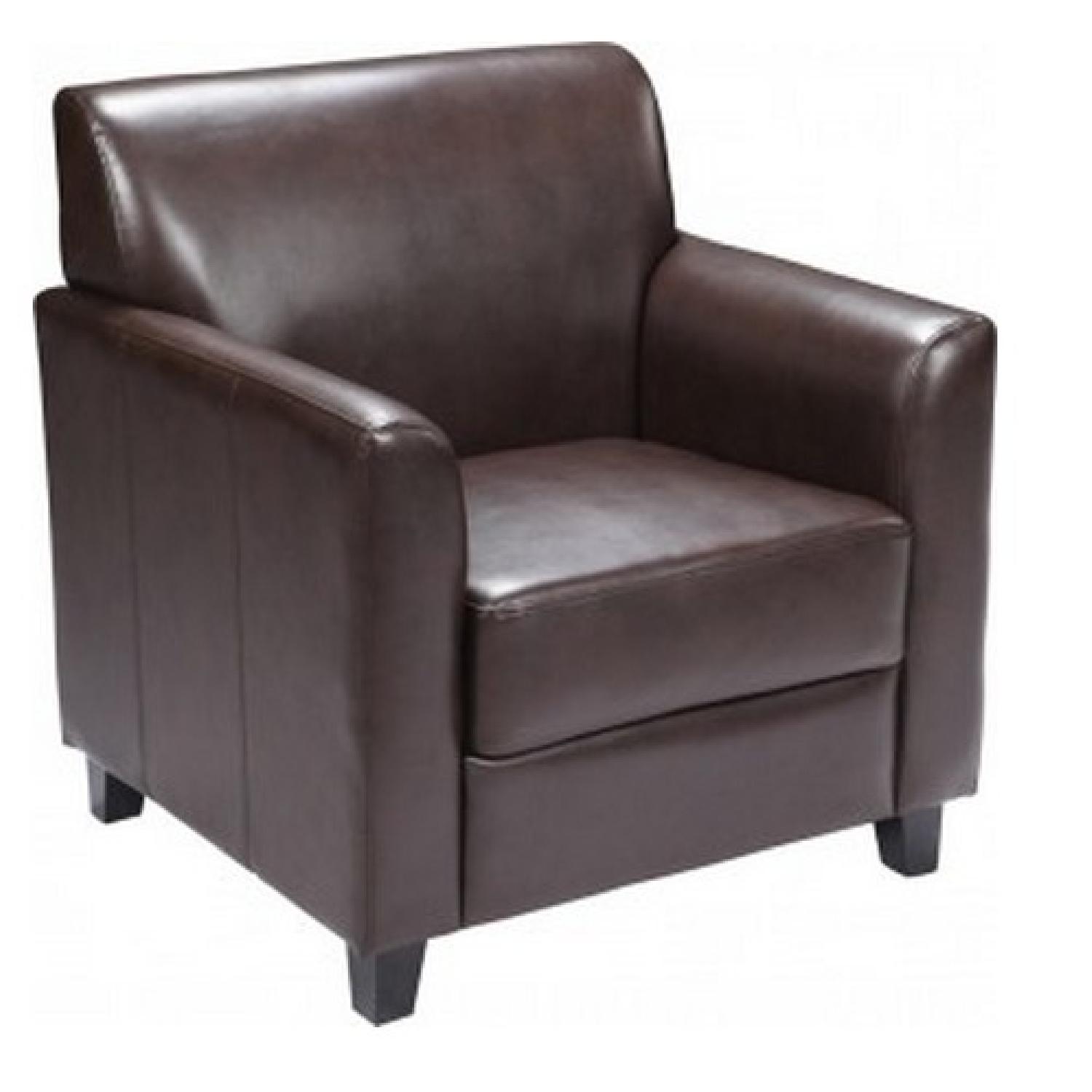 Brown Leather Club Chair - image-1
