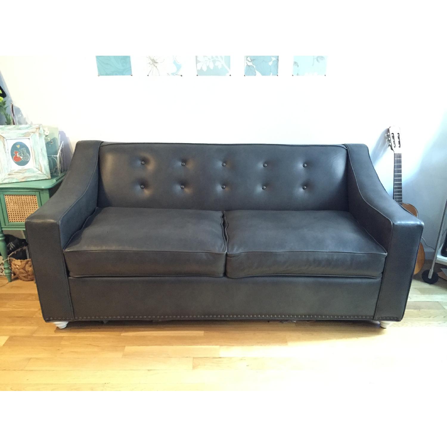 SofaCo Matte Leather Sleeper - image-1