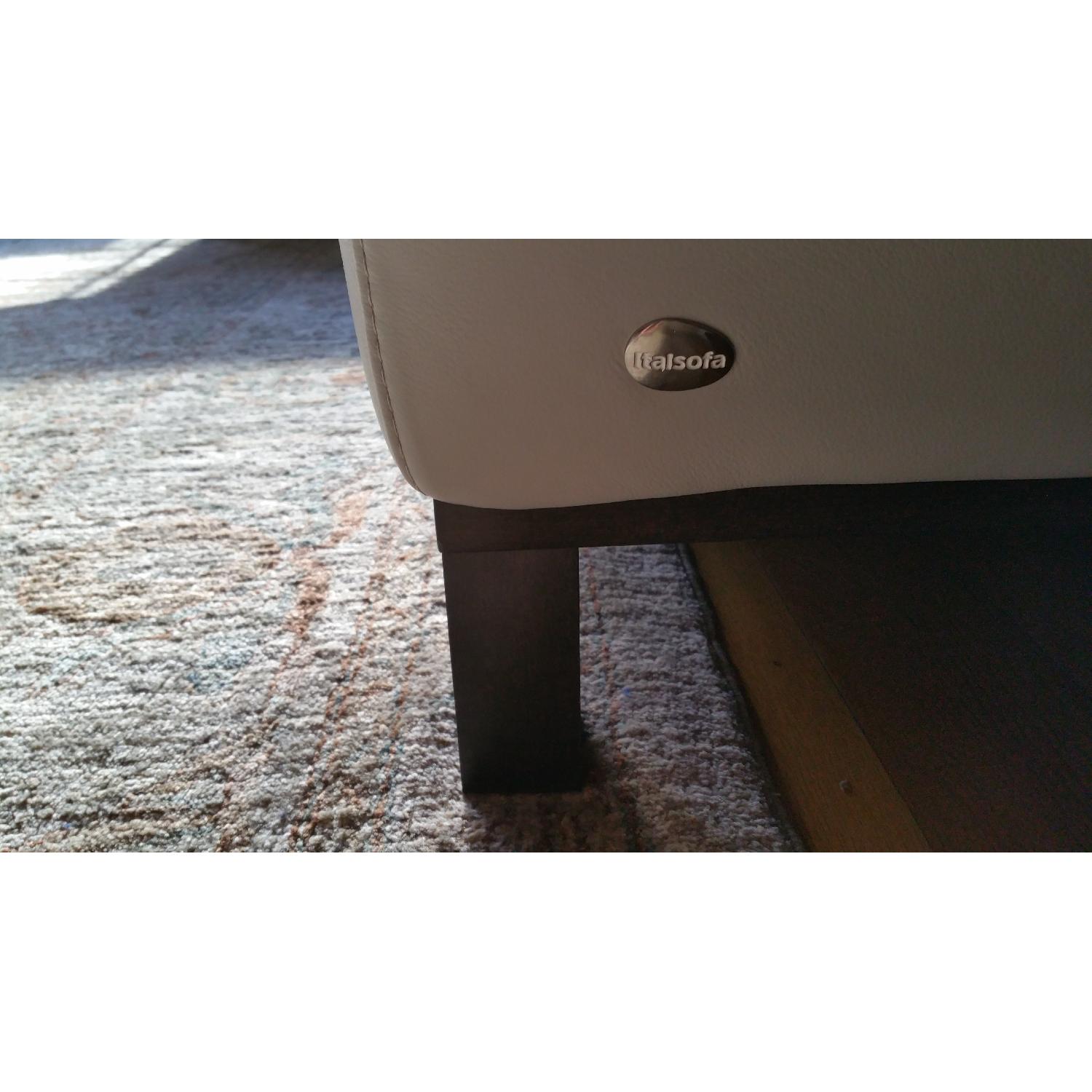 Natuzzi Italsofa Italian Pale Grey Leather Sectional Sofa - image-5