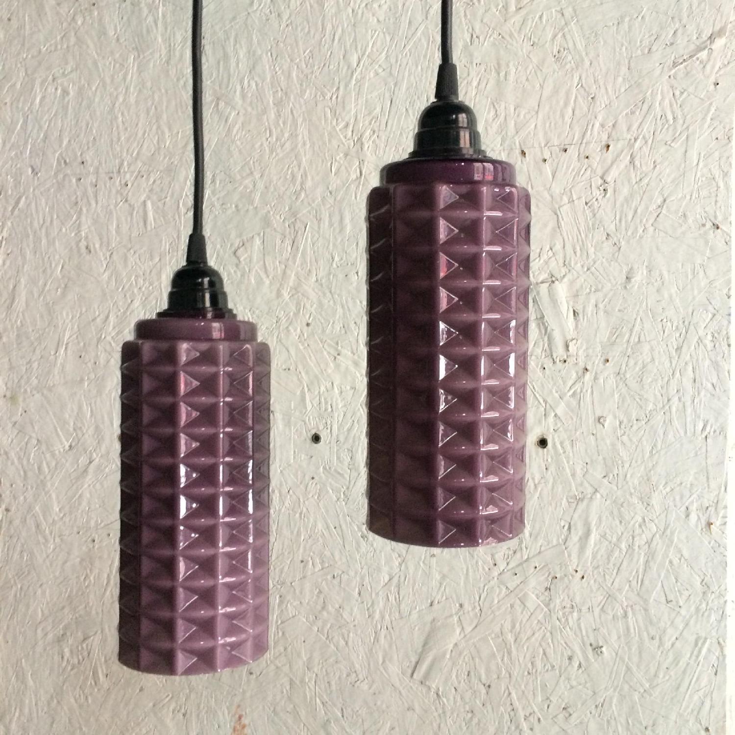 Purple Waffle Pendants - Set of 2 - image-1