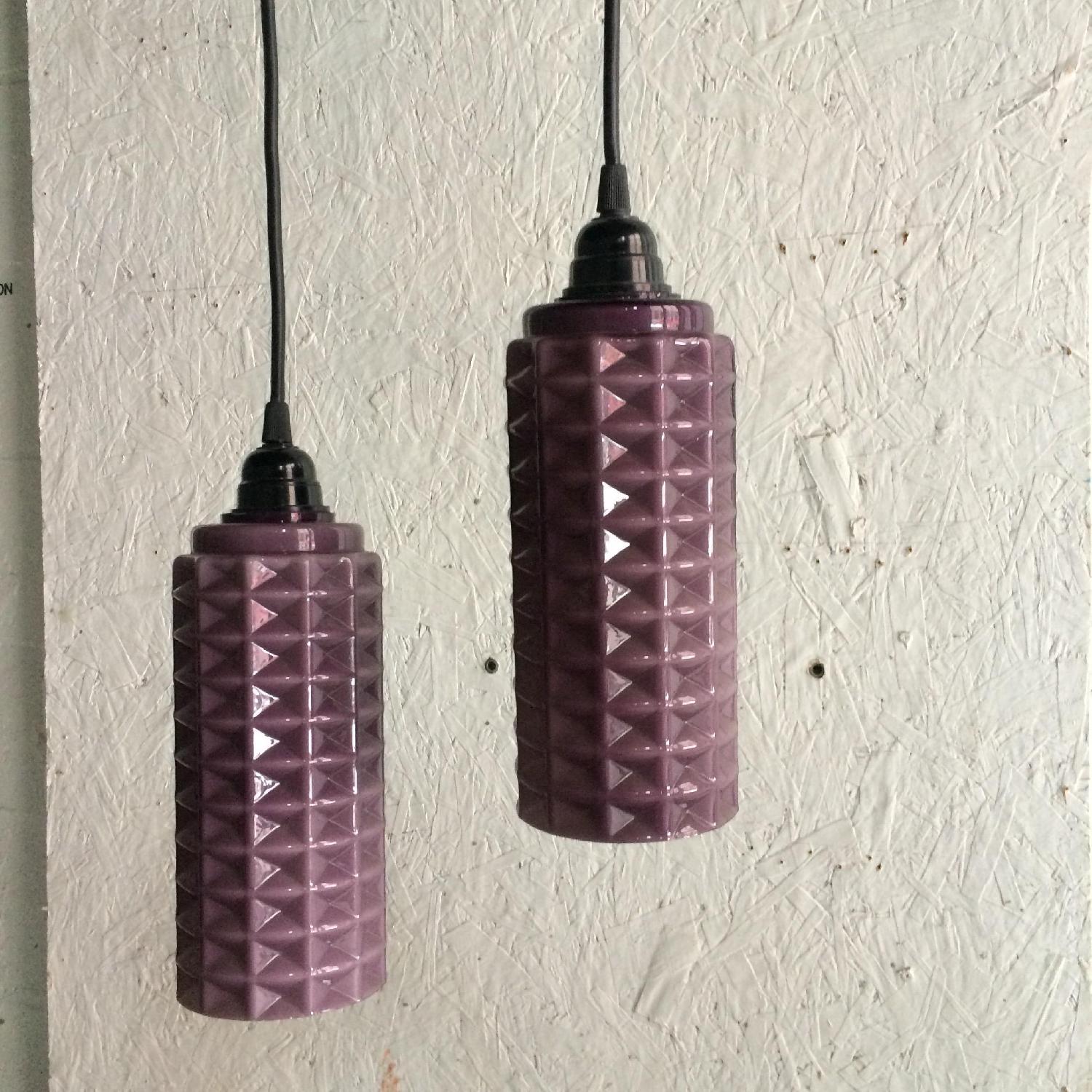 Purple Waffle Pendants - Set of 2 - image-2