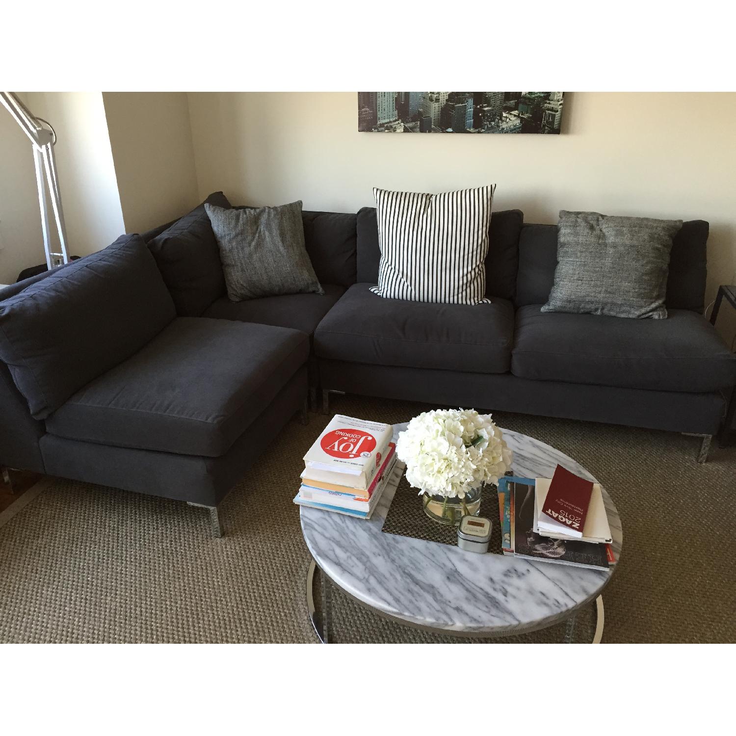 CB2 Round Marble Top Coffee Table - image-1