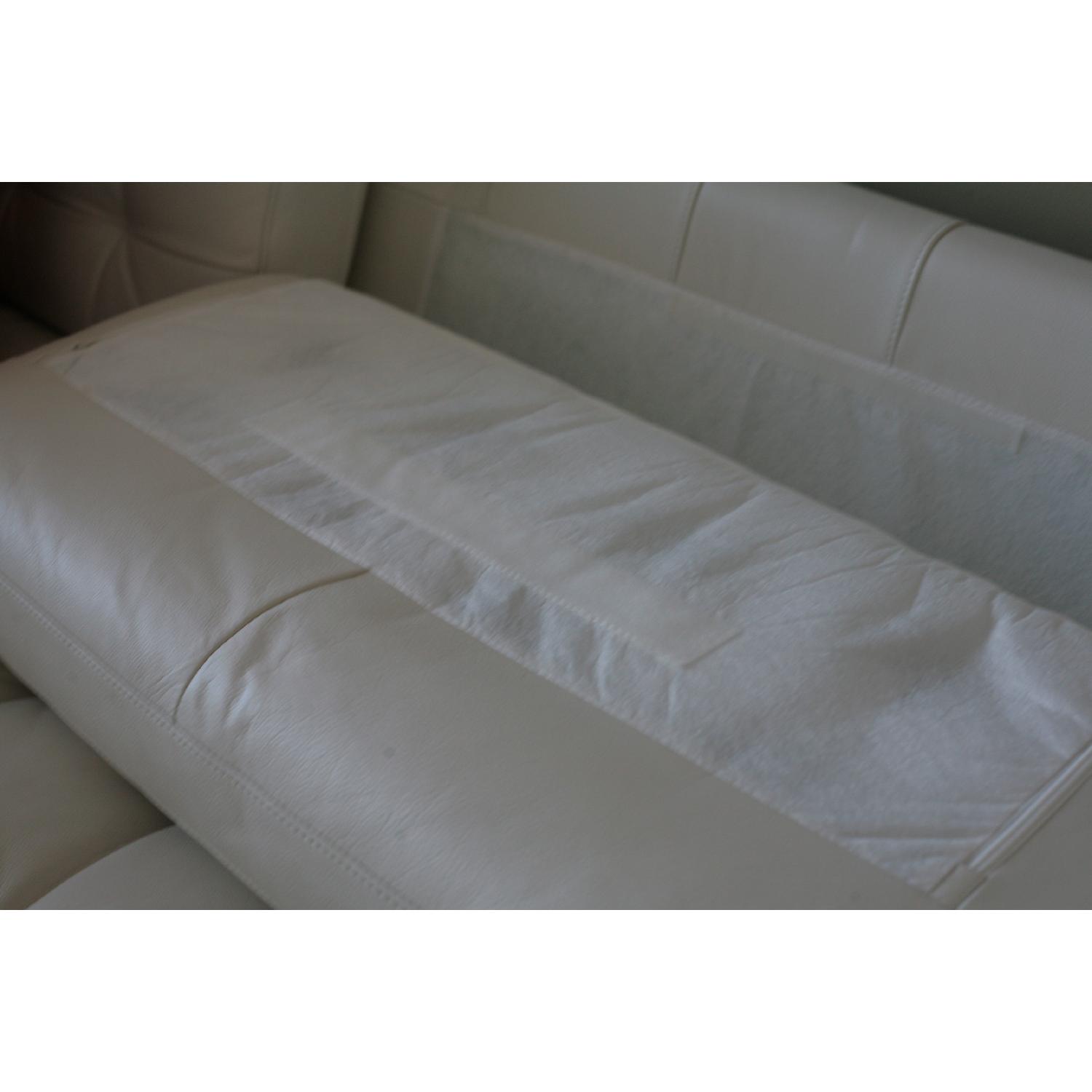 Ikea Karlstad White Leather Couch & Ottoman - image-6