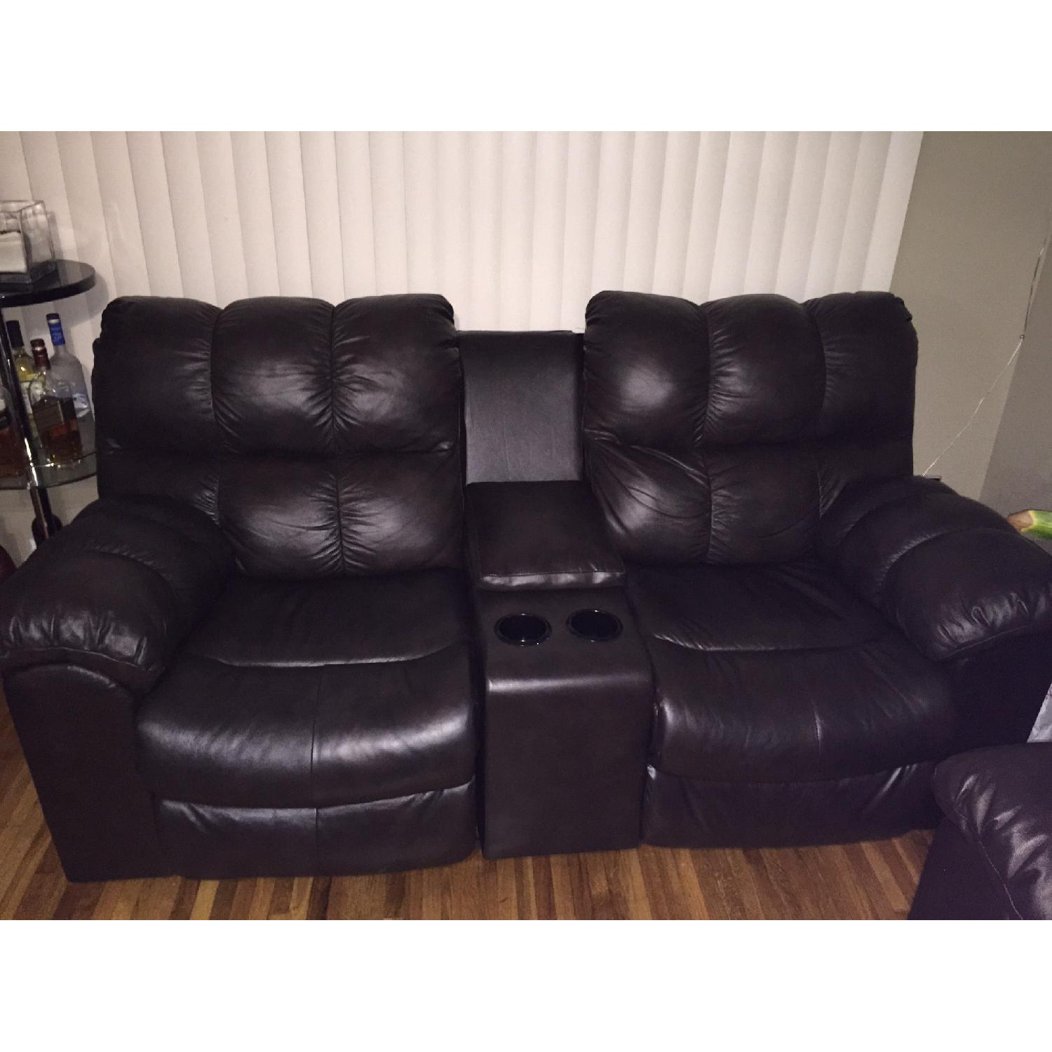 Reclining Loveseat with Console - image-1