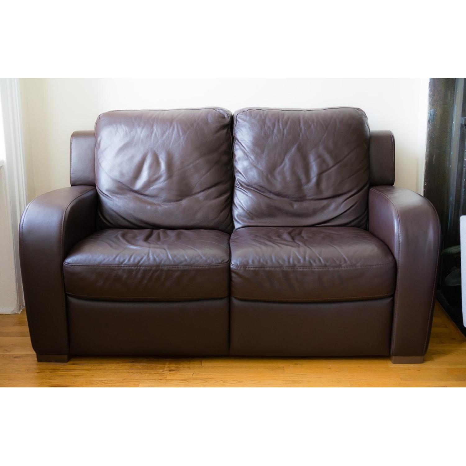 Natuzzi Leather Loveseat - image-1
