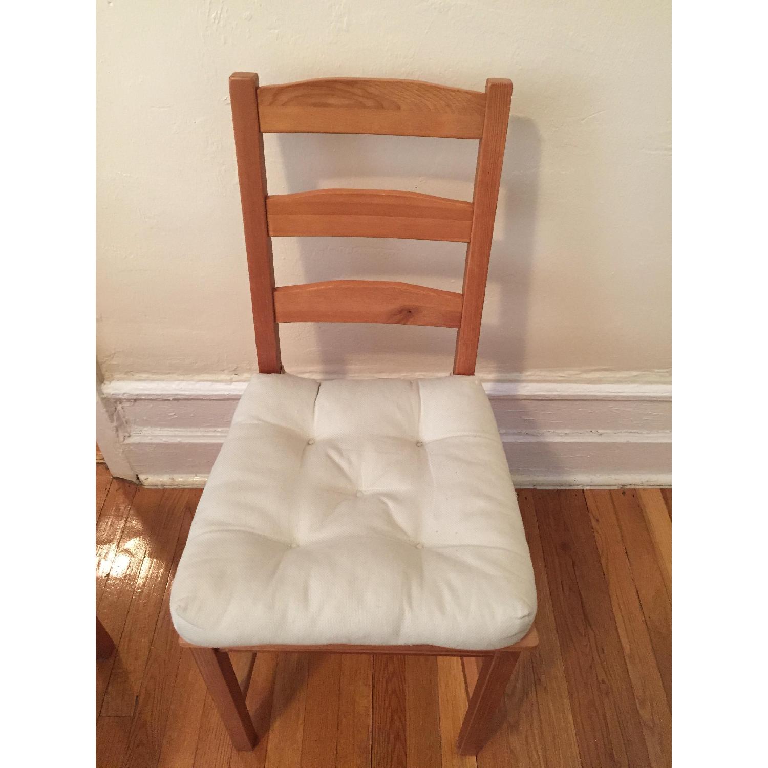 Ikea Solid Pine Wood Table w/ 4 Chairs - image-4