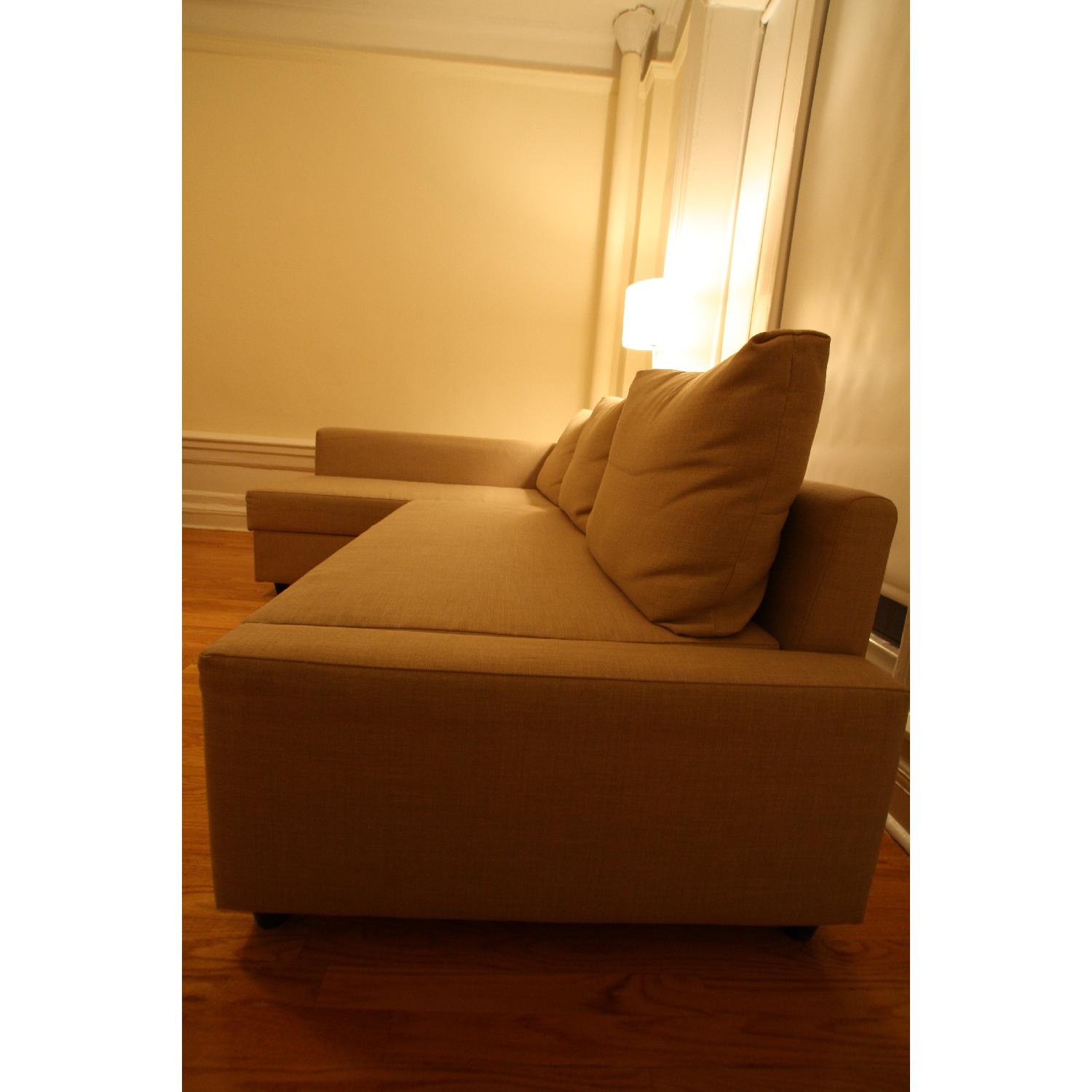 Ikea Beige Corner Sofa Bed - image-3