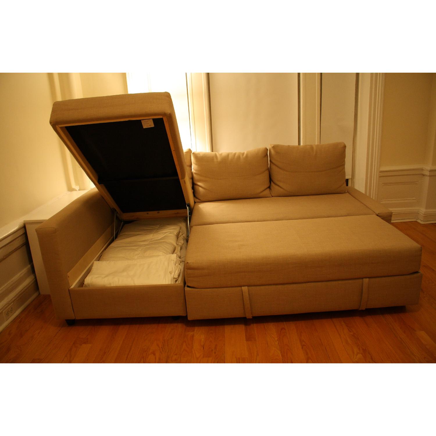 Ikea Beige Corner Sofa Bed - image-6