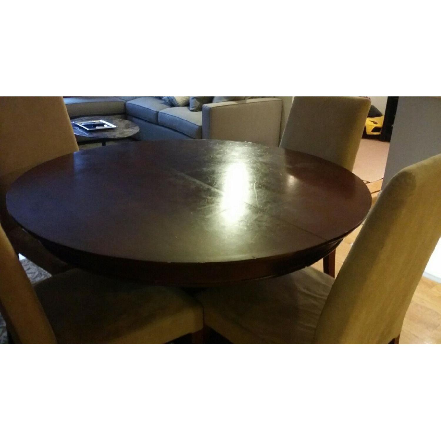 Pottery Barn Dining Table w/ 4 Chairs + Crate & Barrel China