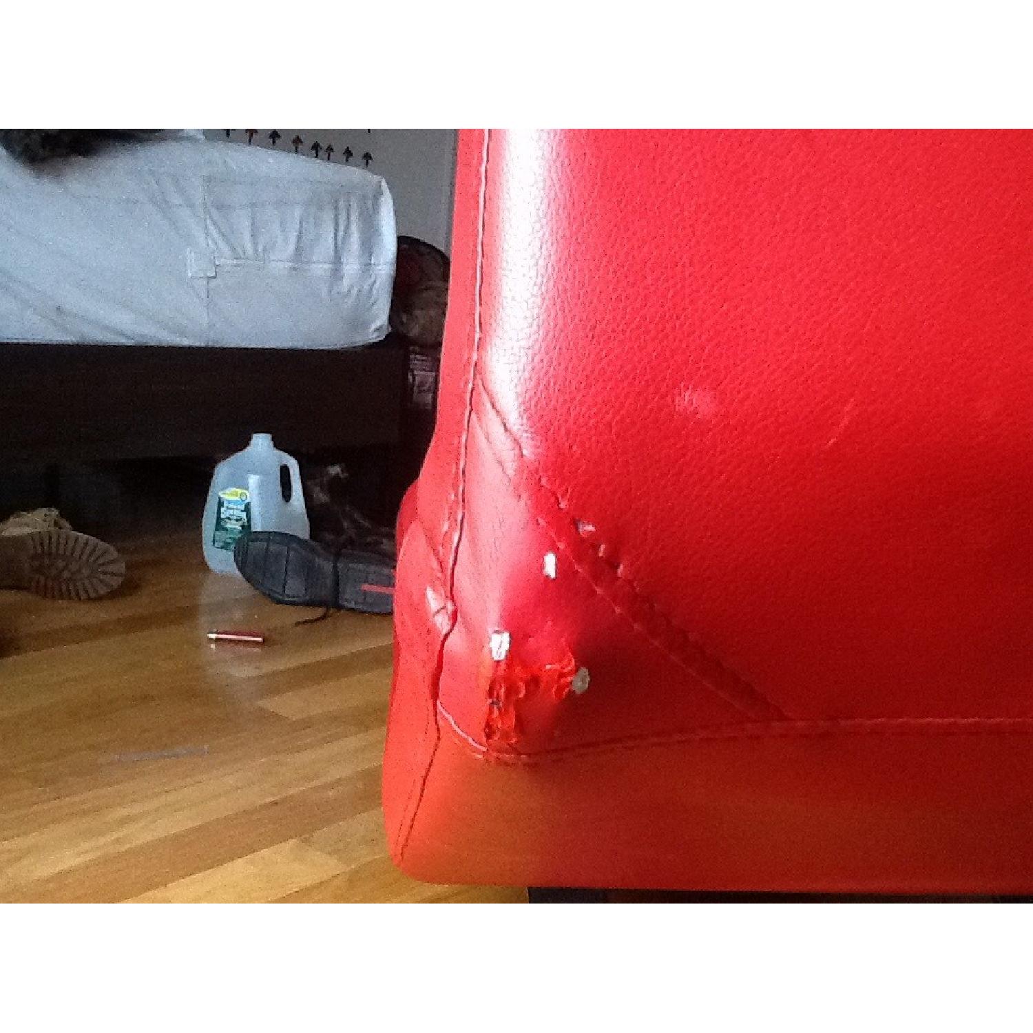 Red Leather Lounge Chair - image-4