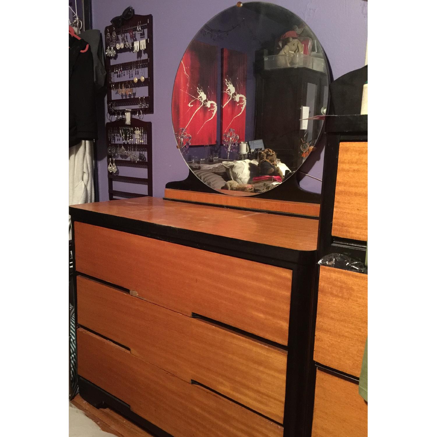 Vintage 1950's Dresser w/ Mirror + Chest - image-2