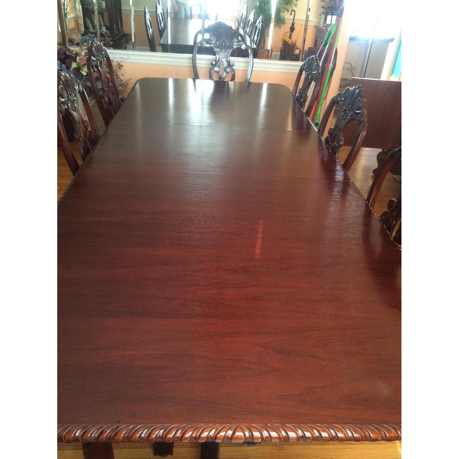 Italian Extendable Dining Table w/ 8 Chairs + Sideboard + China Cabinet - image-7