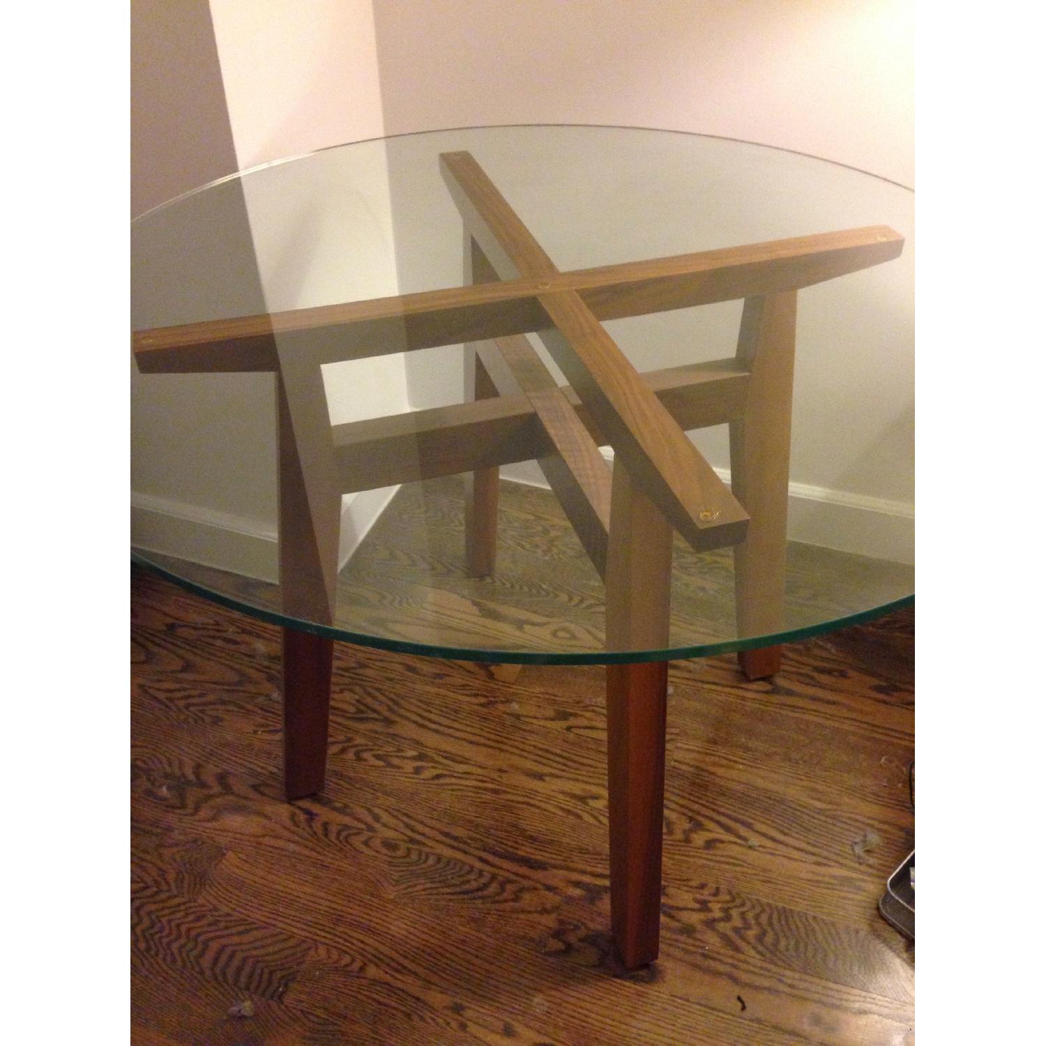 Room & Board Glass Top/Wooden Base Dining Table - image-3
