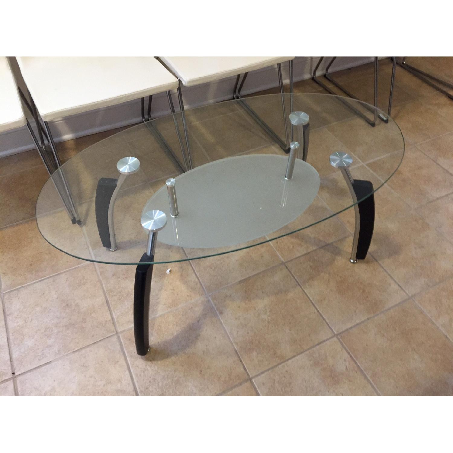 Raymour & Flanigan Glass Coffee Table AptDeco